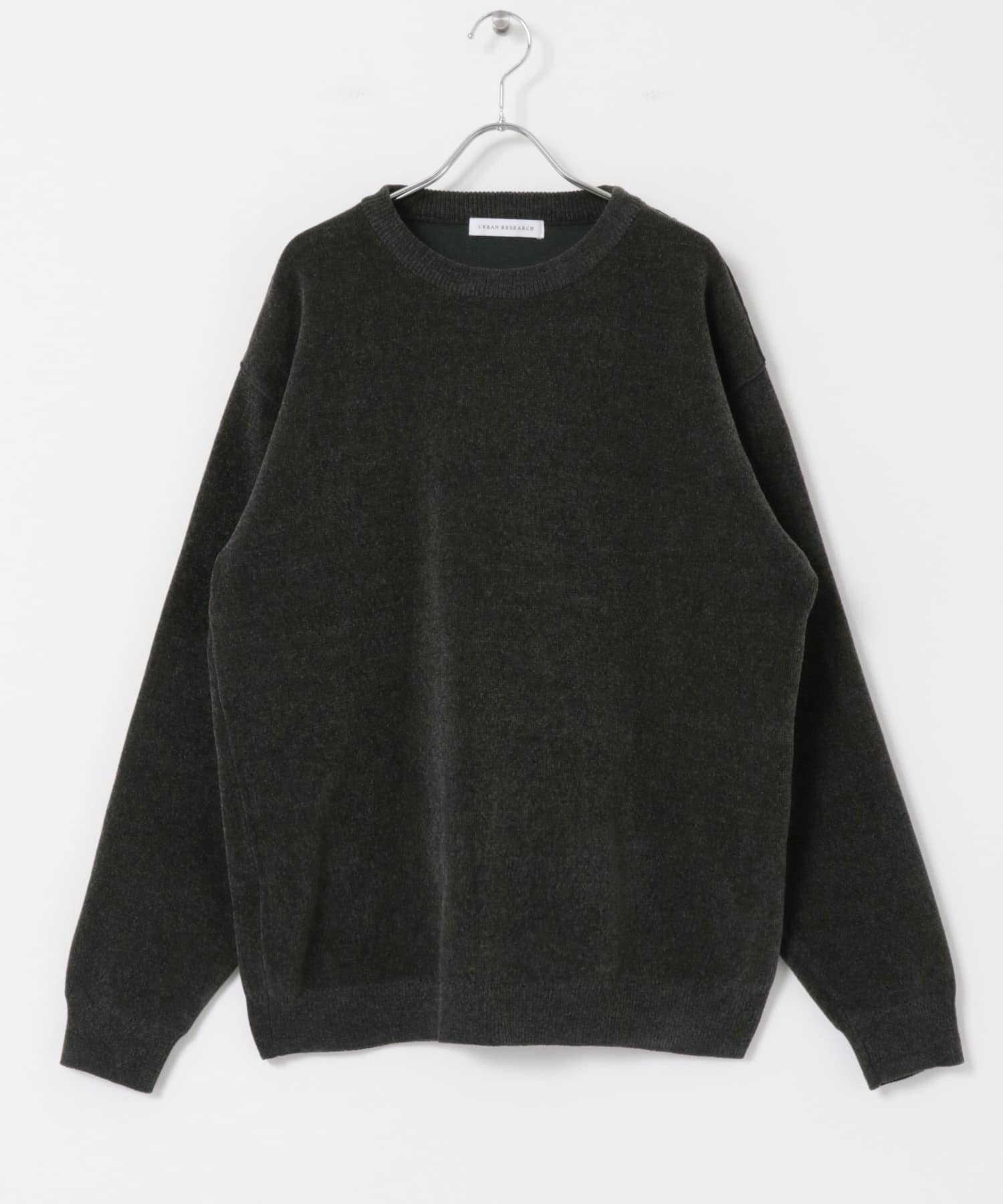 Wフェイスクルーネックニット CHARCOAL M