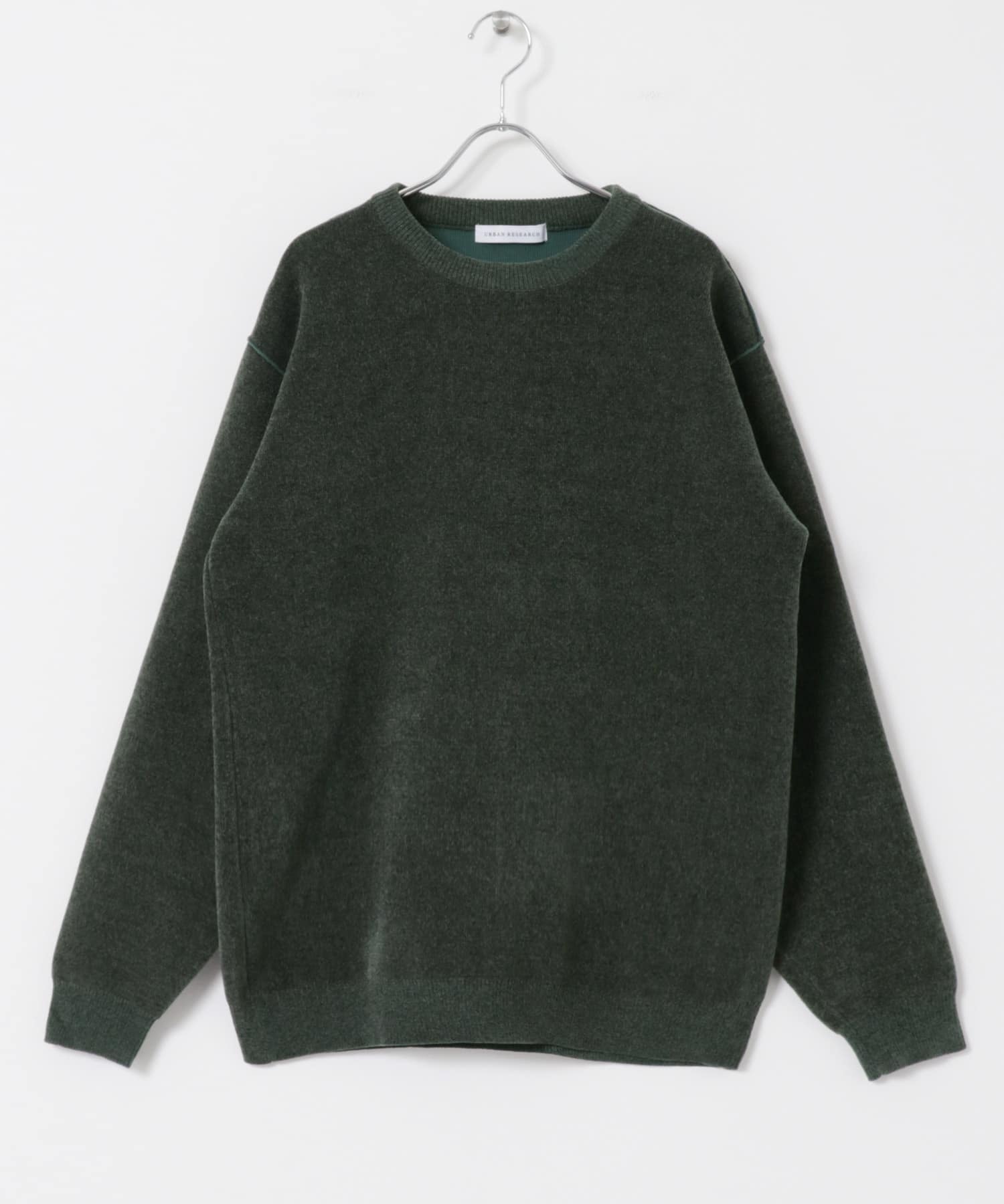 Wフェイスクルーネックニット GREEN M