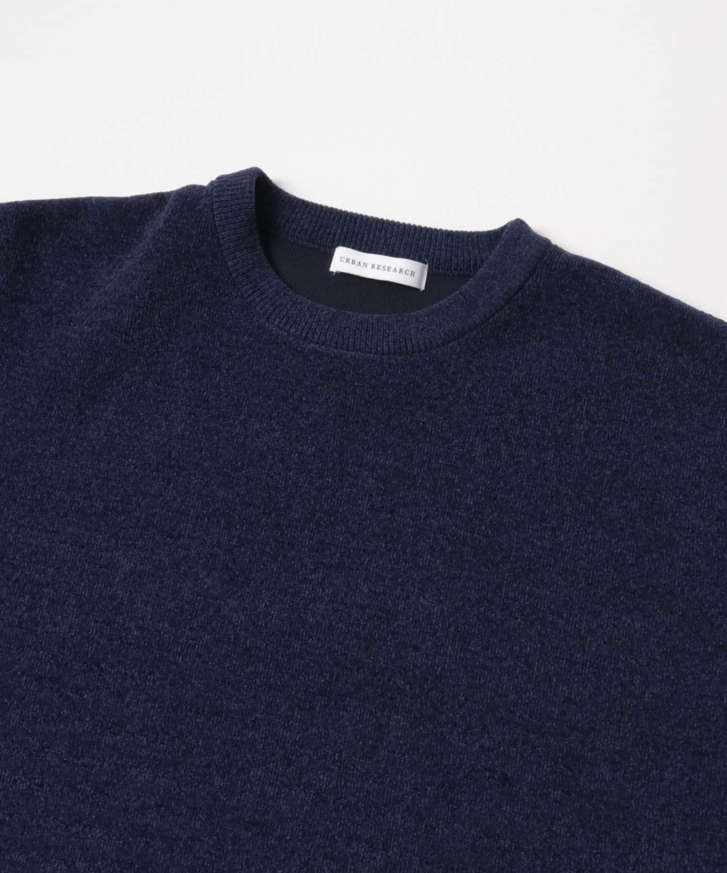Wフェイスクルーネックニット NAVY M