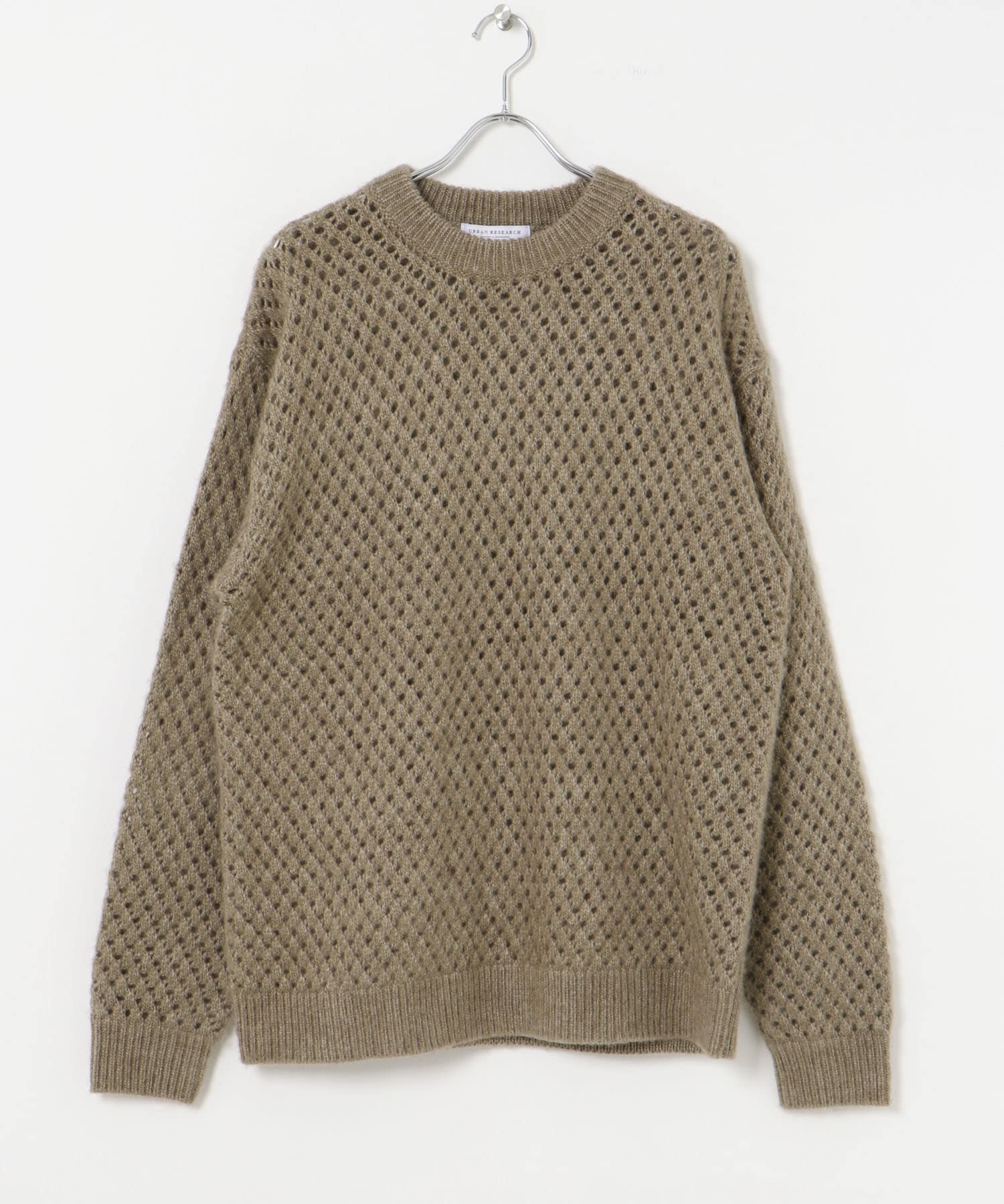ウールアクリルメッシュニット MOCHA M