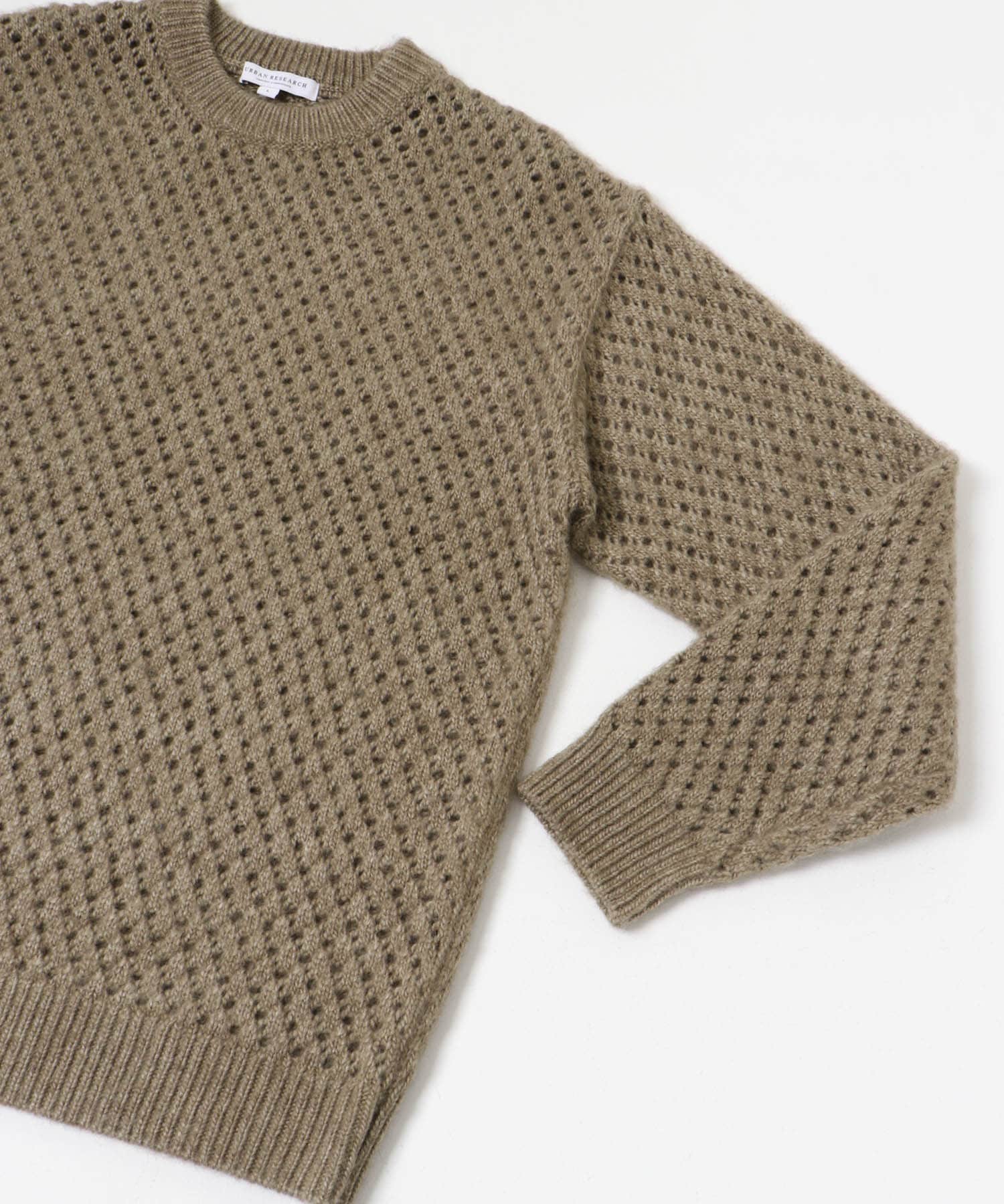 ウールアクリルメッシュニット MOCHA M