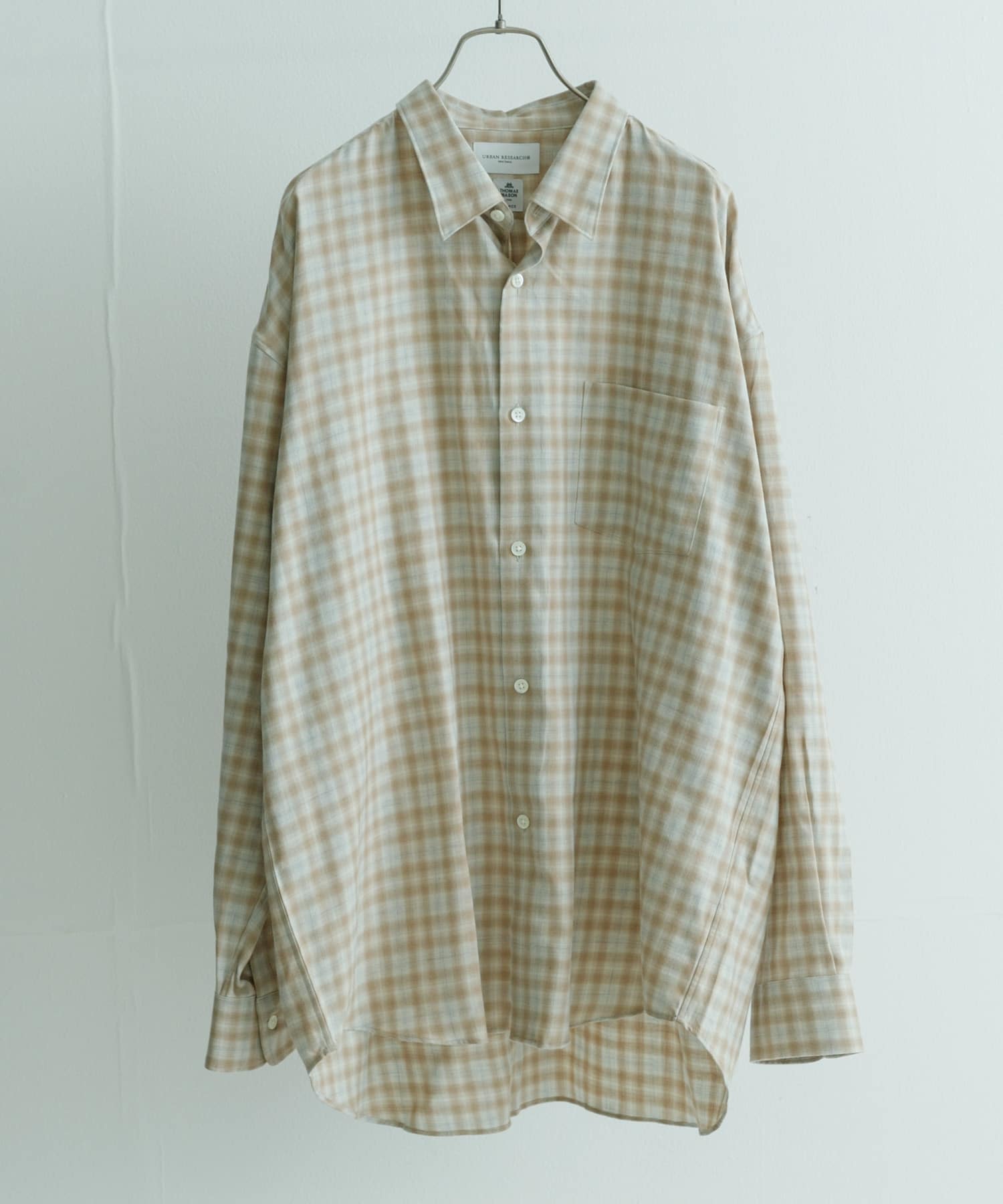 new basic トーマスメイソンオーバーネルシャツ BEIGE CH M