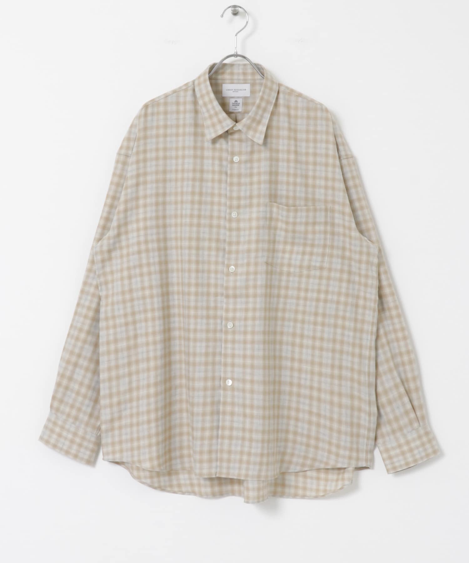 new basic トーマスメイソンオーバーネルシャツ BEIGE CH M