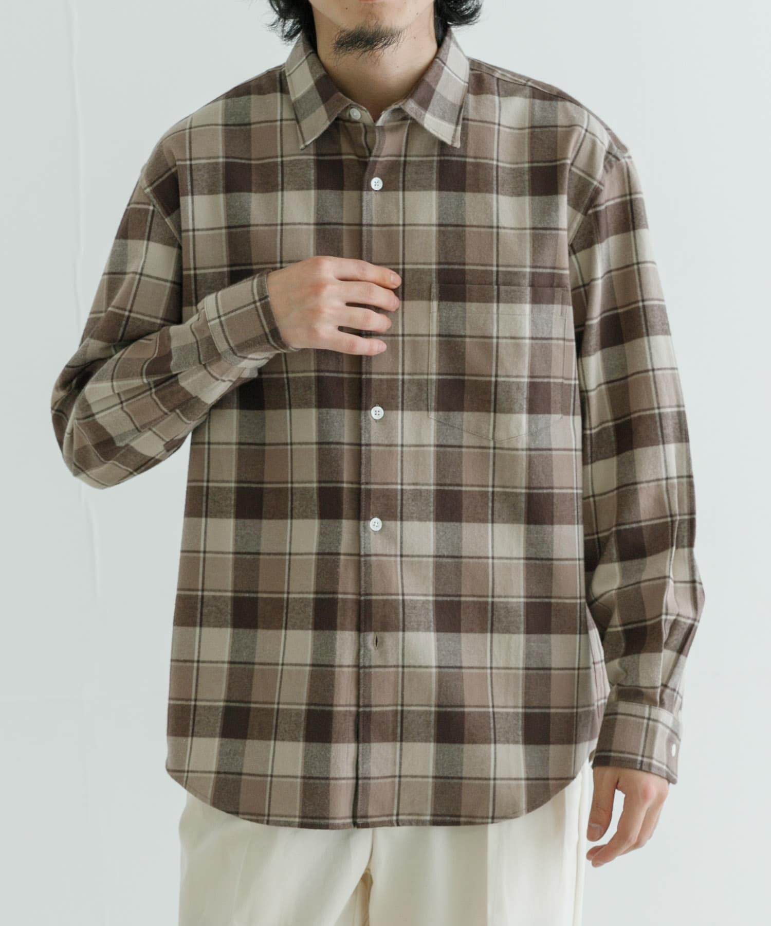 『UR TECH』『蓄熱』起毛レギュラーシャツ