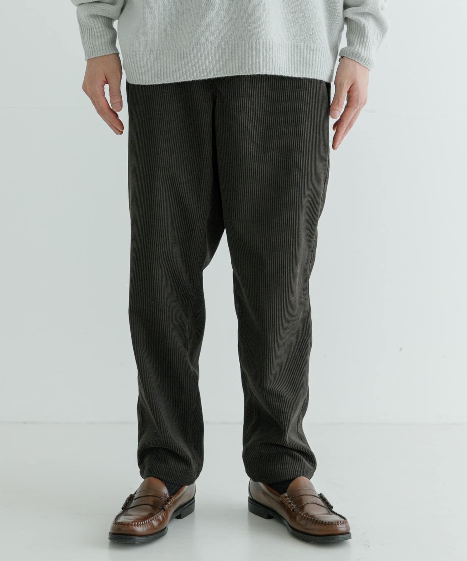 『セットアップ対応』new basic SOLOTEXコーデュロイイージーパンツ BROWN M