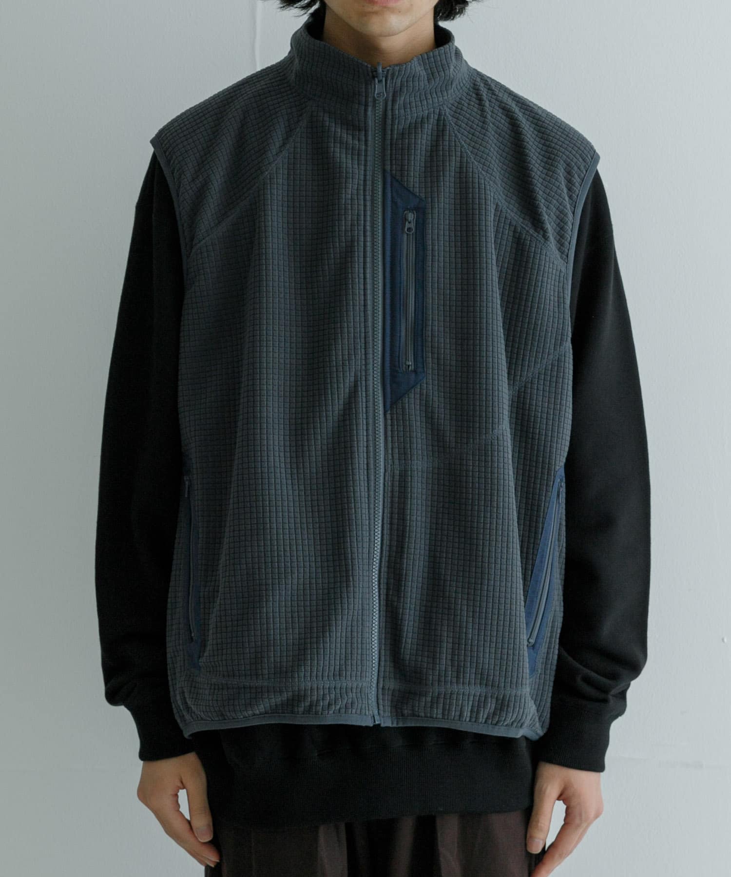 撥水』『リバーシブル』new basic REVERSIBLE MIL STAND VEST(M