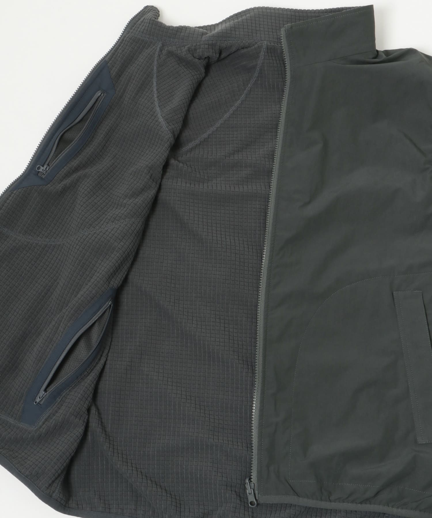 『撥水』『リバーシブル』new basic REVERSIBLE MIL STAND VEST CHARCOAL M