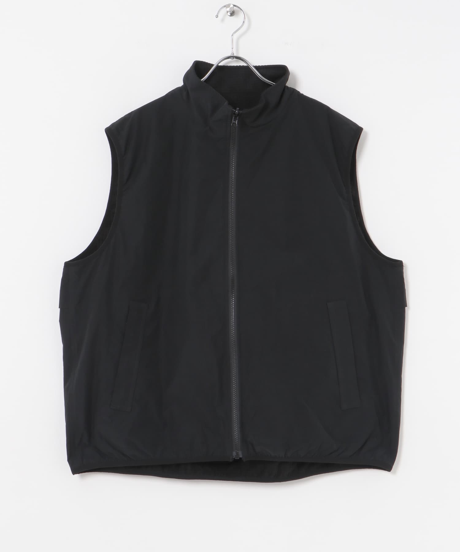 『撥水』『リバーシブル』new basic REVERSIBLE MIL STAND VEST BLACK M