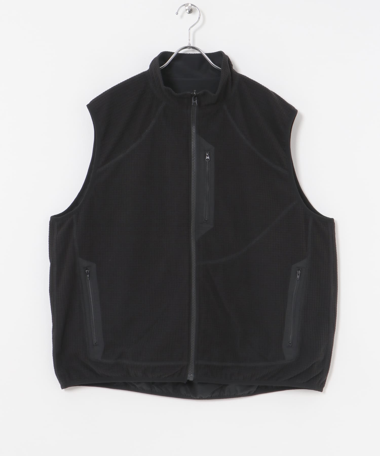 『撥水』『リバーシブル』new basic REVERSIBLE MIL STAND VEST BLACK M