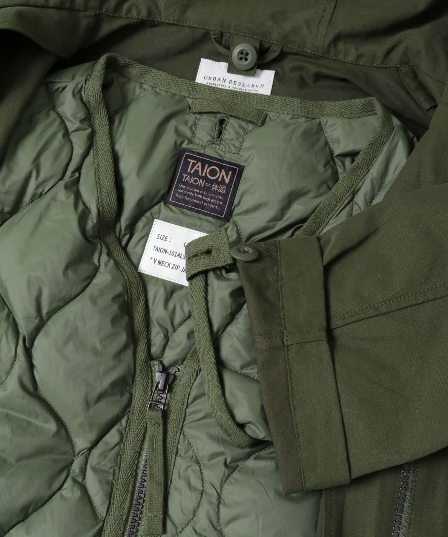 『別注』TAION×URBAN RESEARCH　 3WAY HOODED JACKET OLIVE M