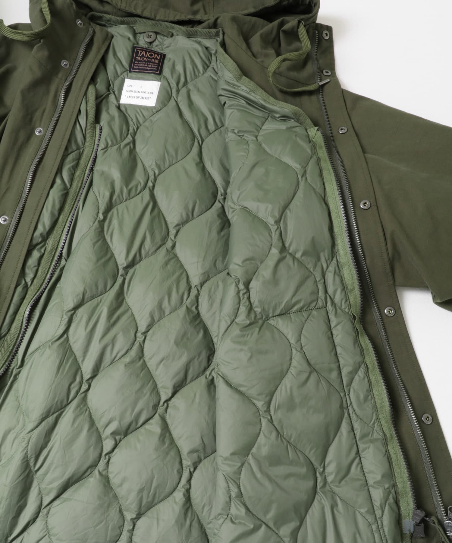 『別注』TAION×URBAN RESEARCH　 3WAY HOODED JACKET OLIVE M