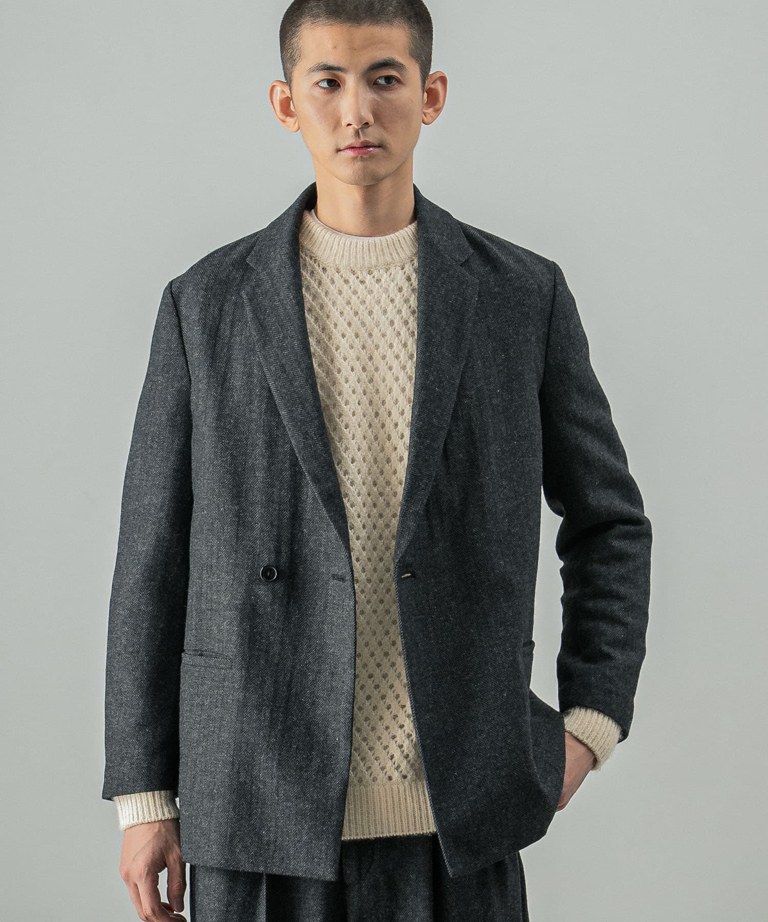 『セットアップ対応』new basic ヘリンボーンセミダブルジャケット