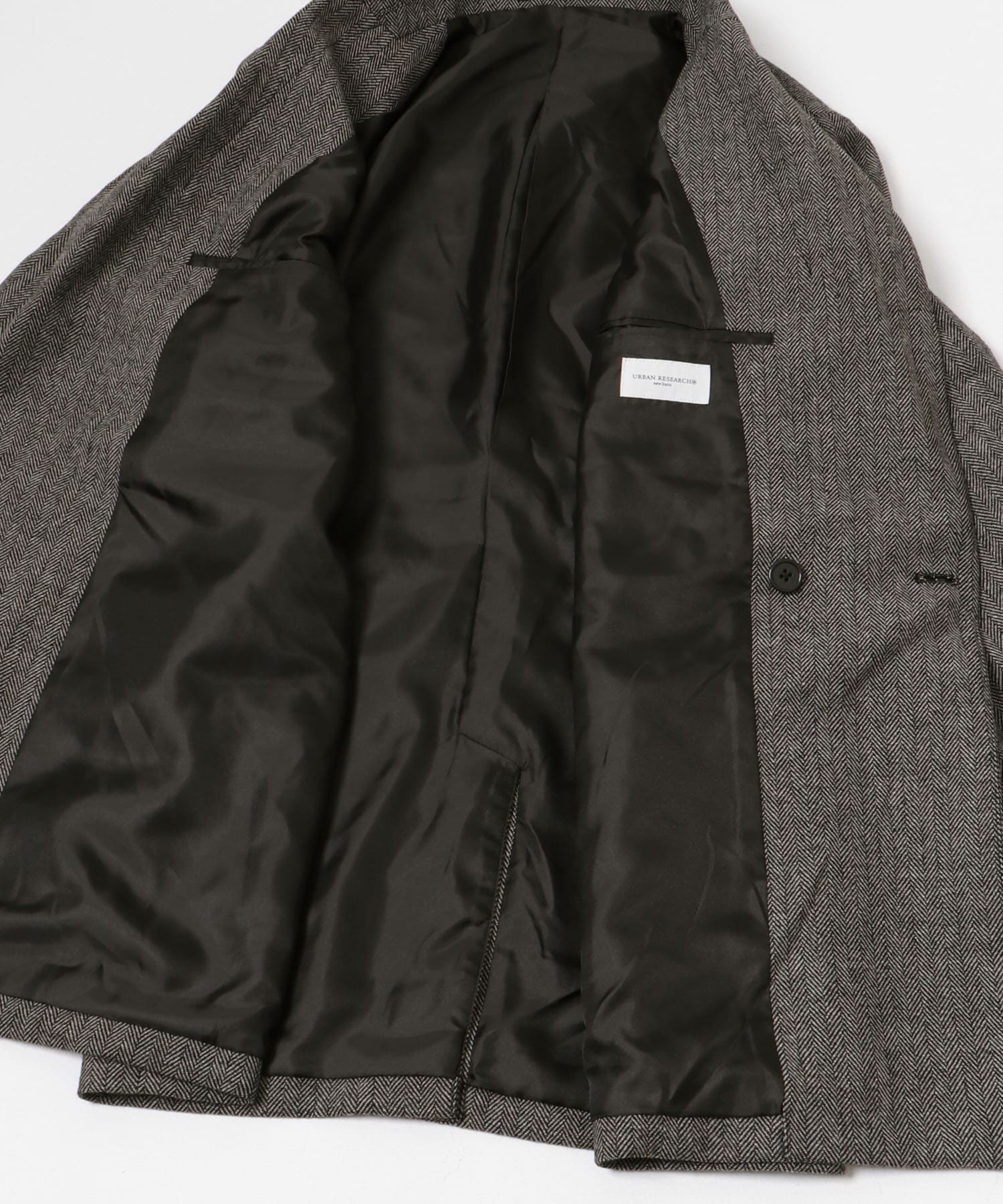 『セットアップ対応』new basic ヘリンボーンセミダブルジャケット L.GRAY M