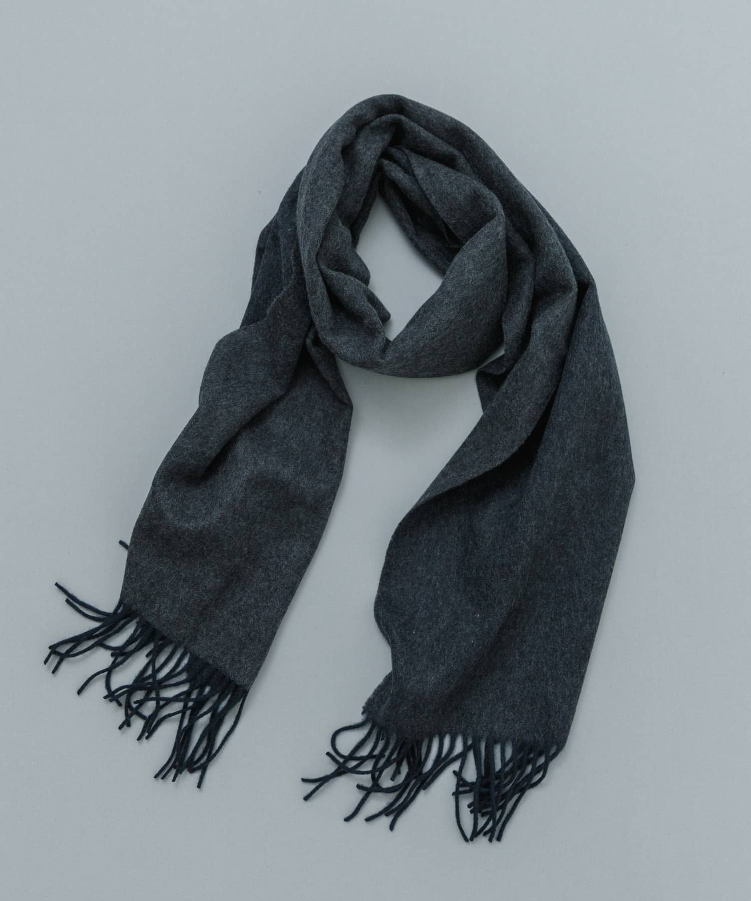 ダブルフェイスカシミヤマフラー NAVY×CCL FREE