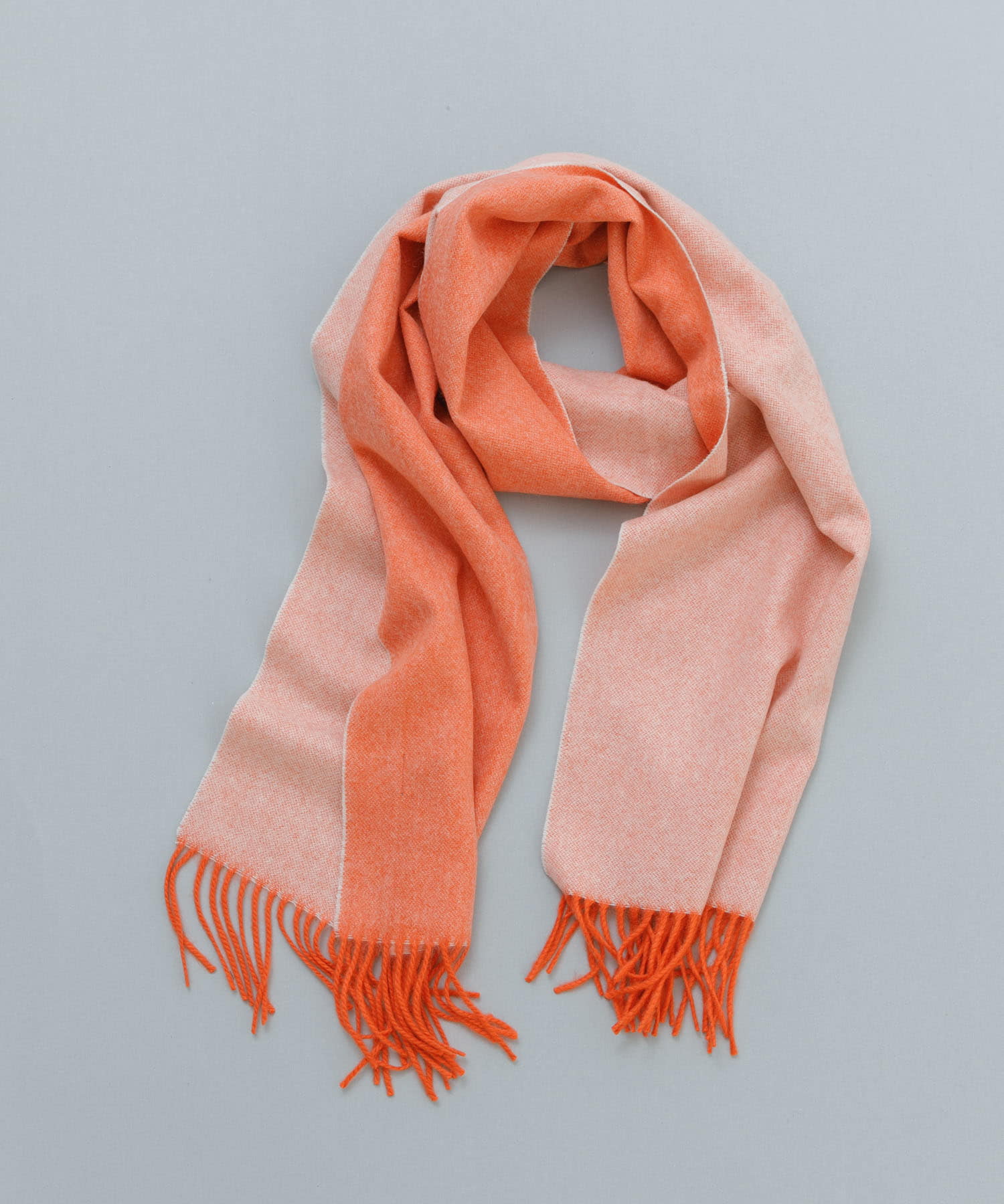 ダブルフェイスカシミヤマフラー ORG×OFF FREE