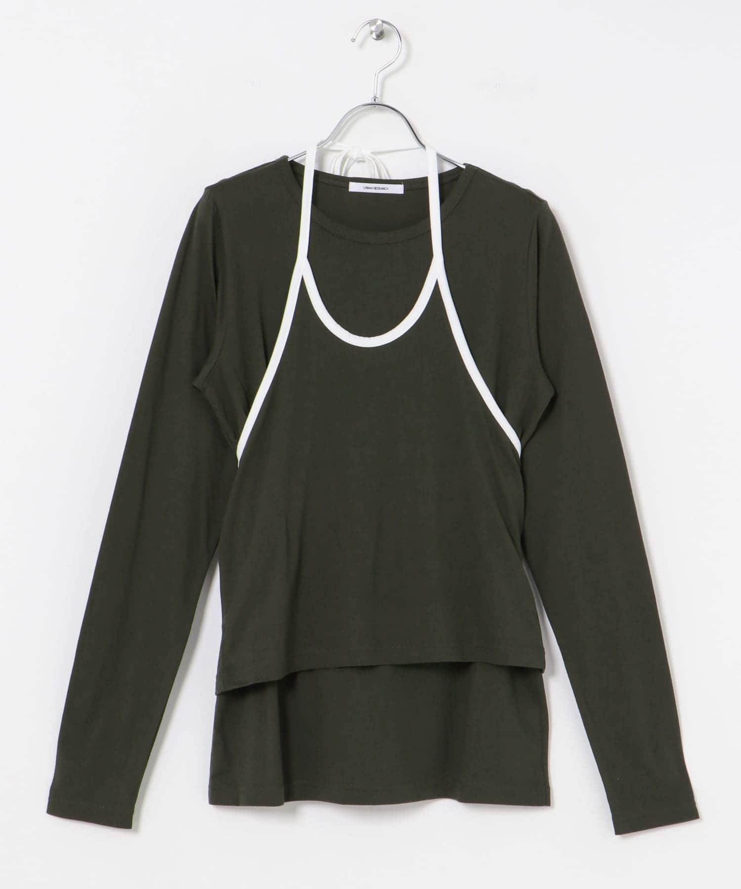 レイヤードデザインカットソー KHAKI FREE