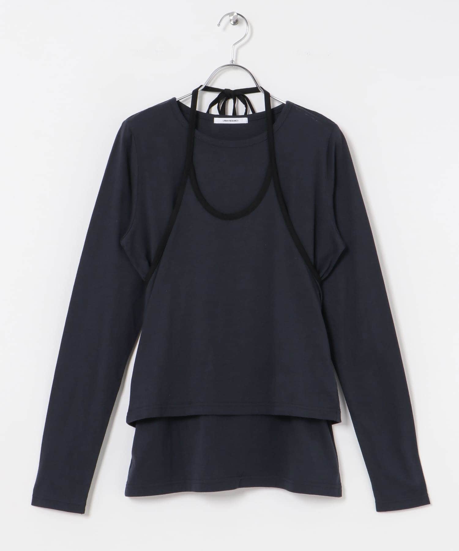 レイヤードデザインカットソー NAVY FREE