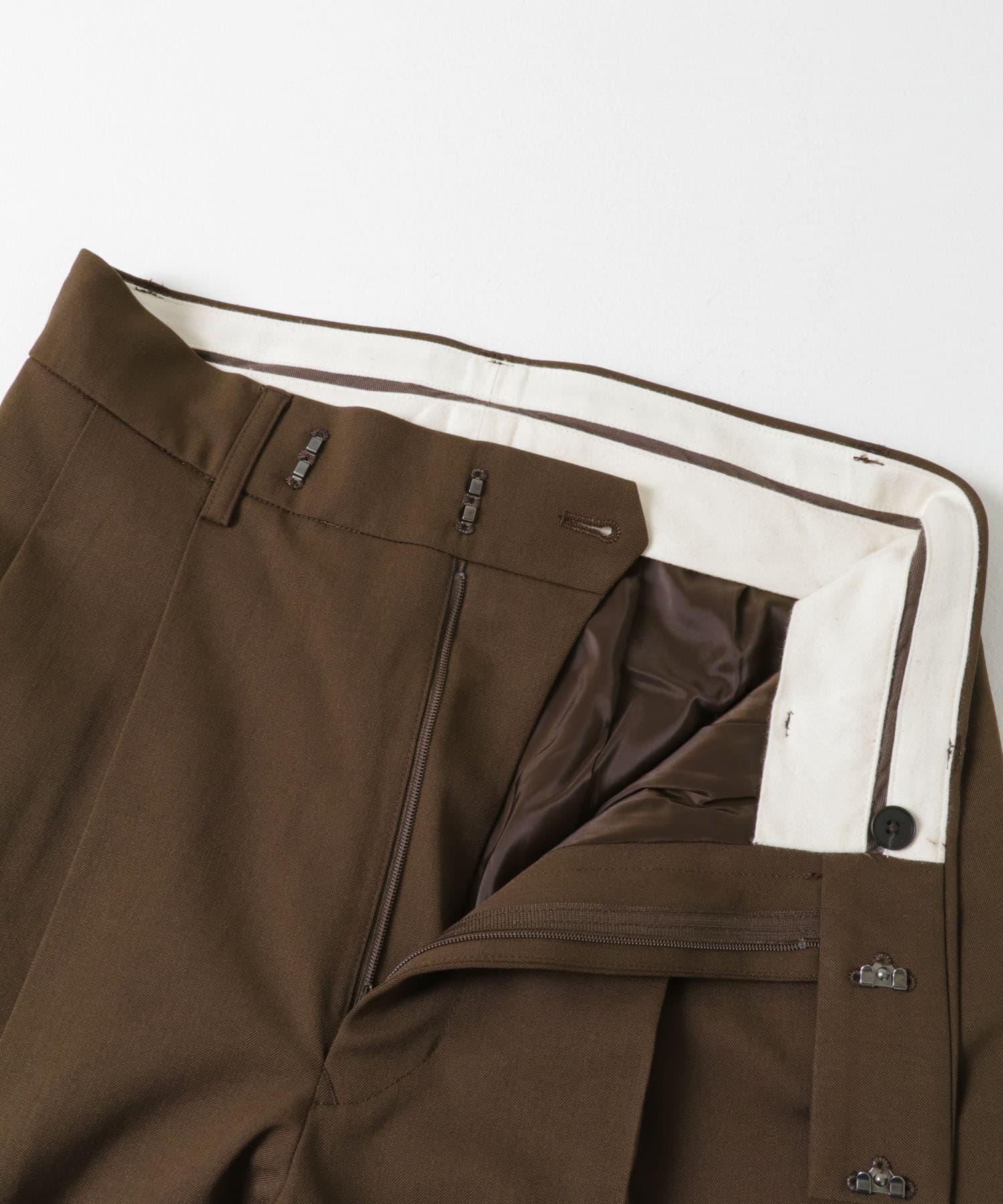 ストレッチウールギャバスラックス BROWN 36