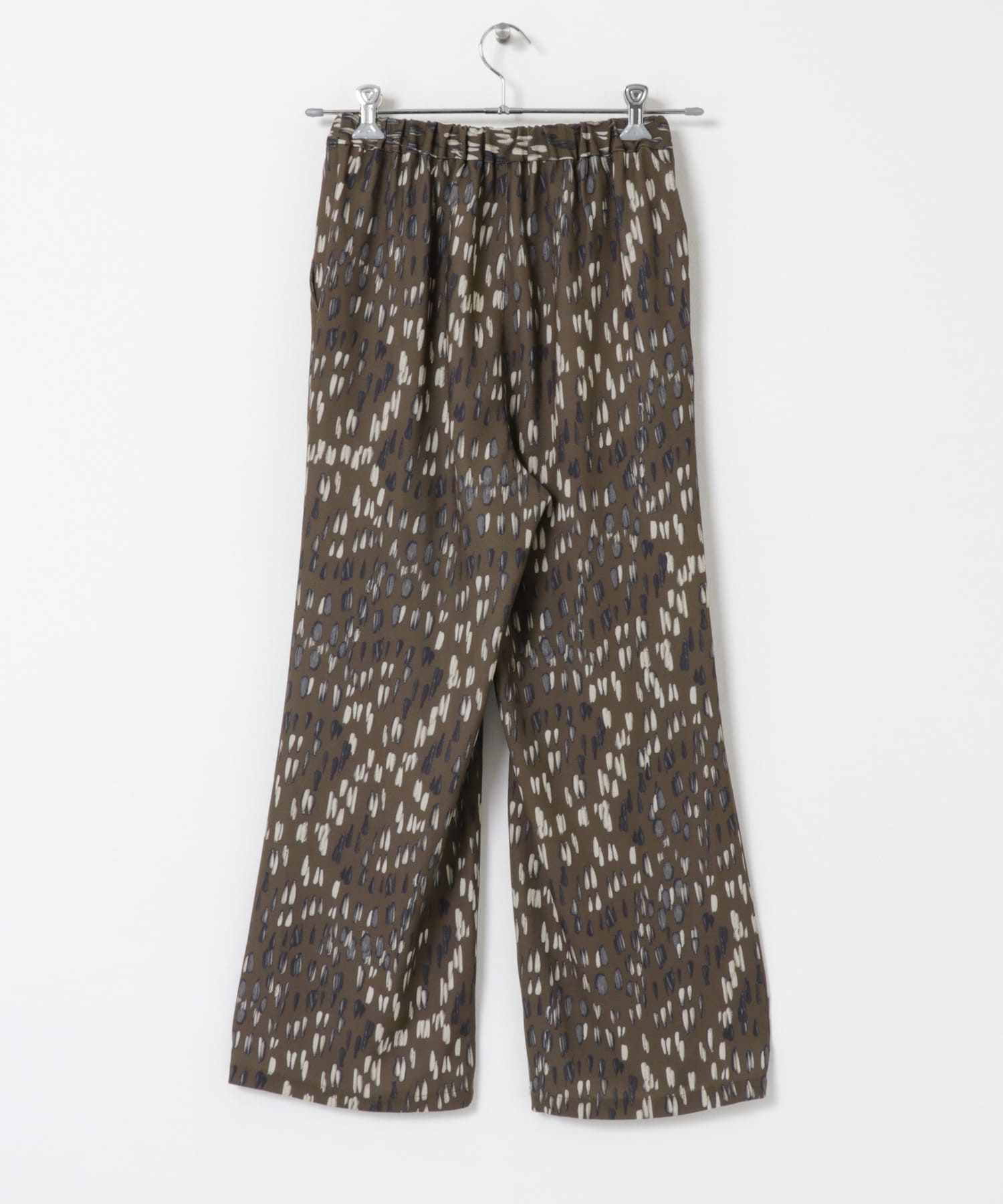 ブラッシュプリントジョーゼットパンツ BROWN FREE