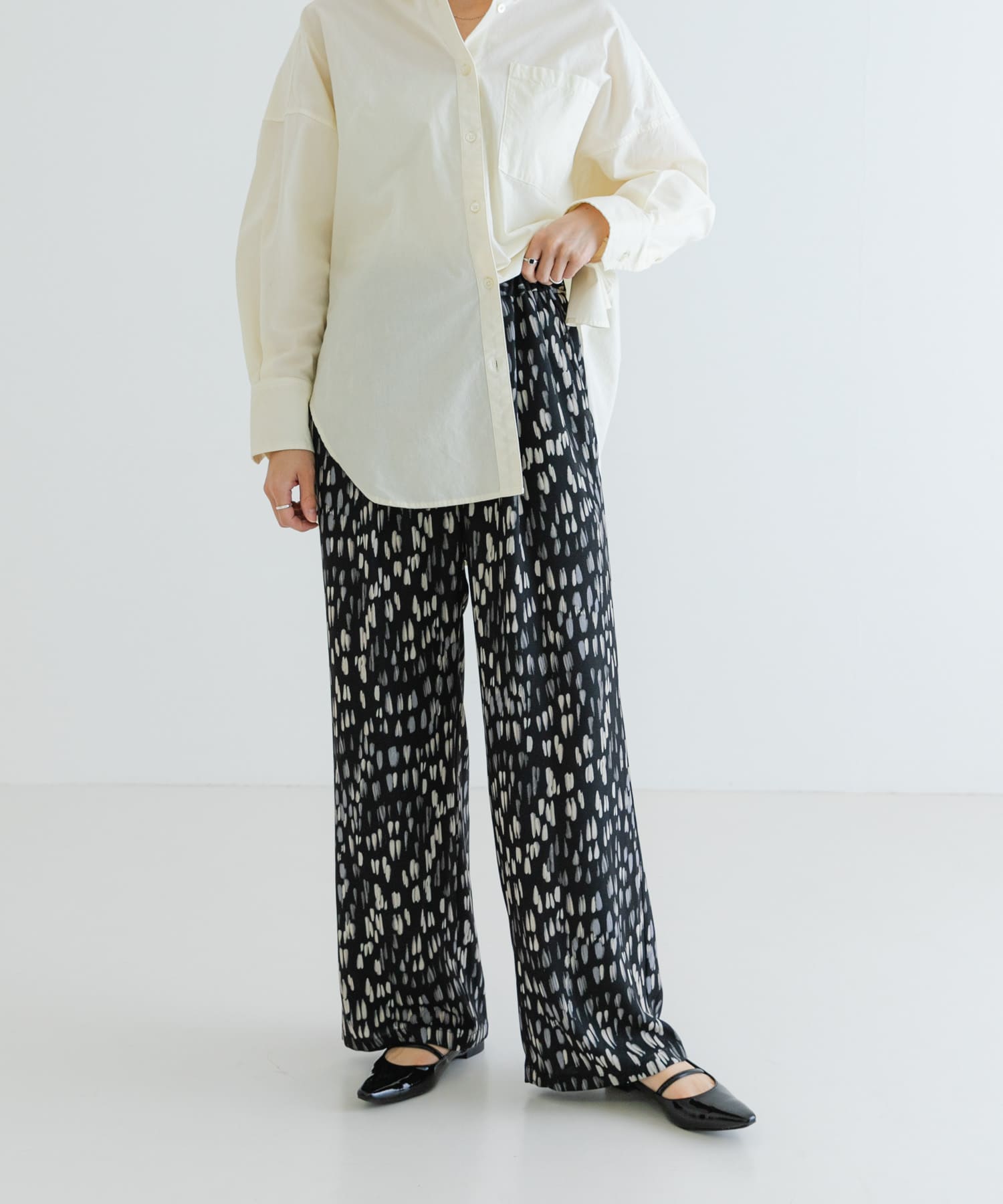 ブラッシュプリントジョーゼットパンツ