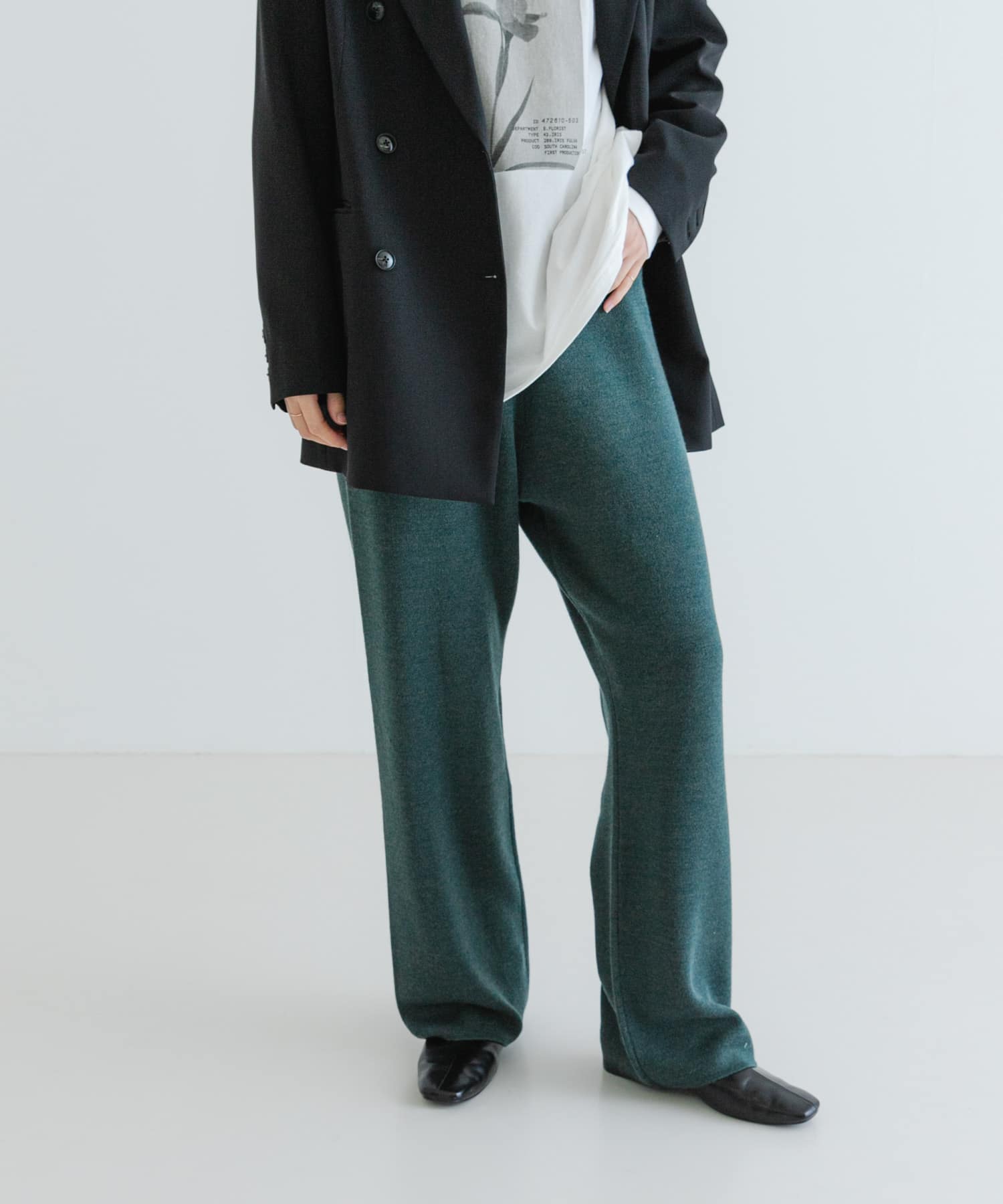 ウールスームスニットパンツ