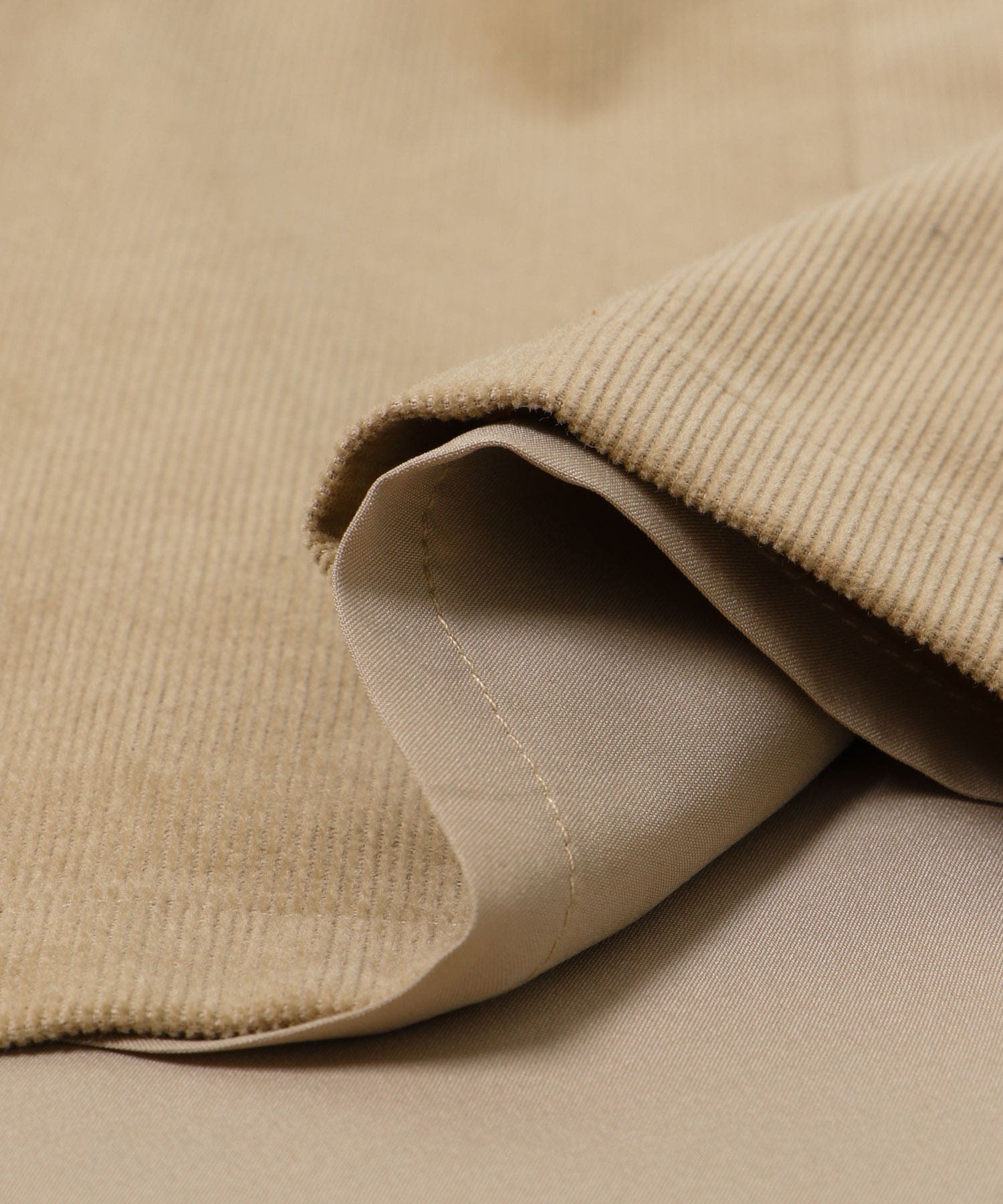 Uネックコーデュロイジャンパーワンピース BEIGE FREE