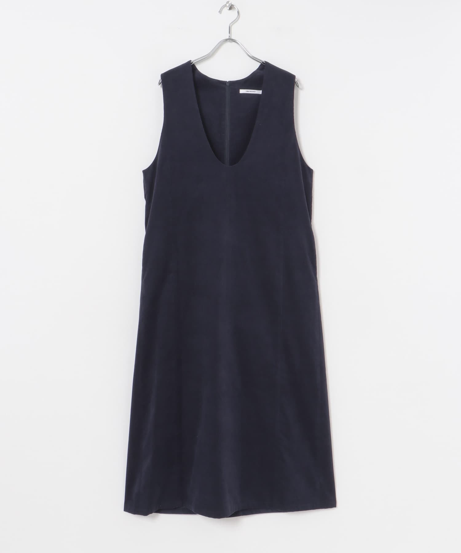Uネックコーデュロイジャンパーワンピース NAVY FREE