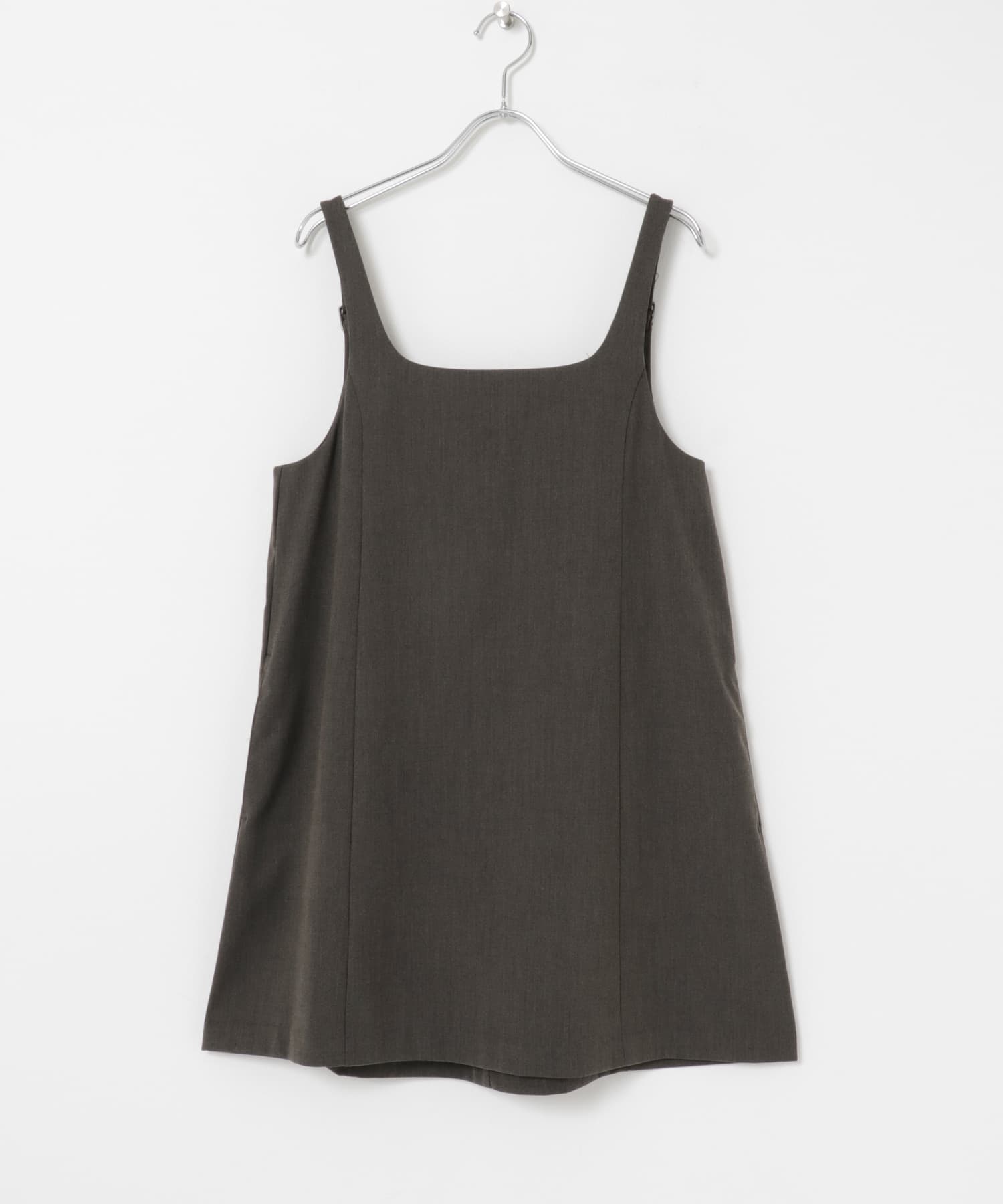 スクエアネックミニジャンパーワンピース CHARCOAL FREE