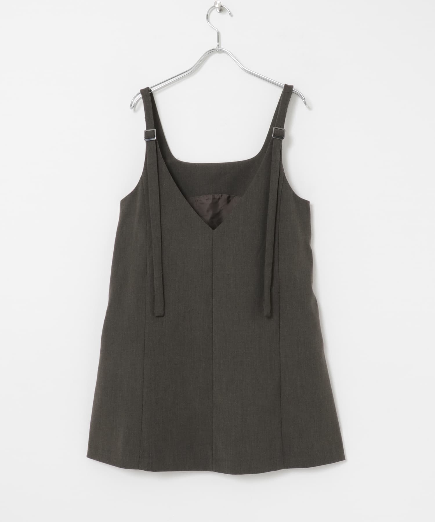 スクエアネックミニジャンパーワンピース CHARCOAL FREE