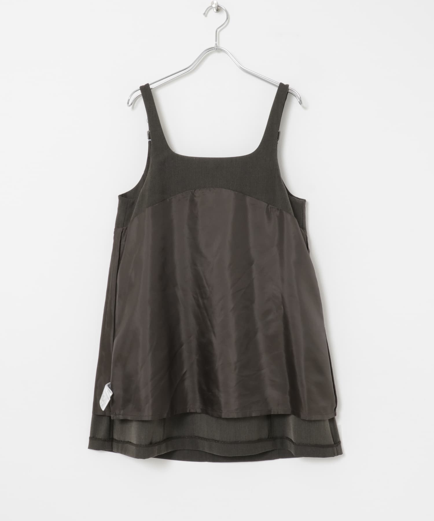 スクエアネックミニジャンパーワンピース CHARCOAL FREE