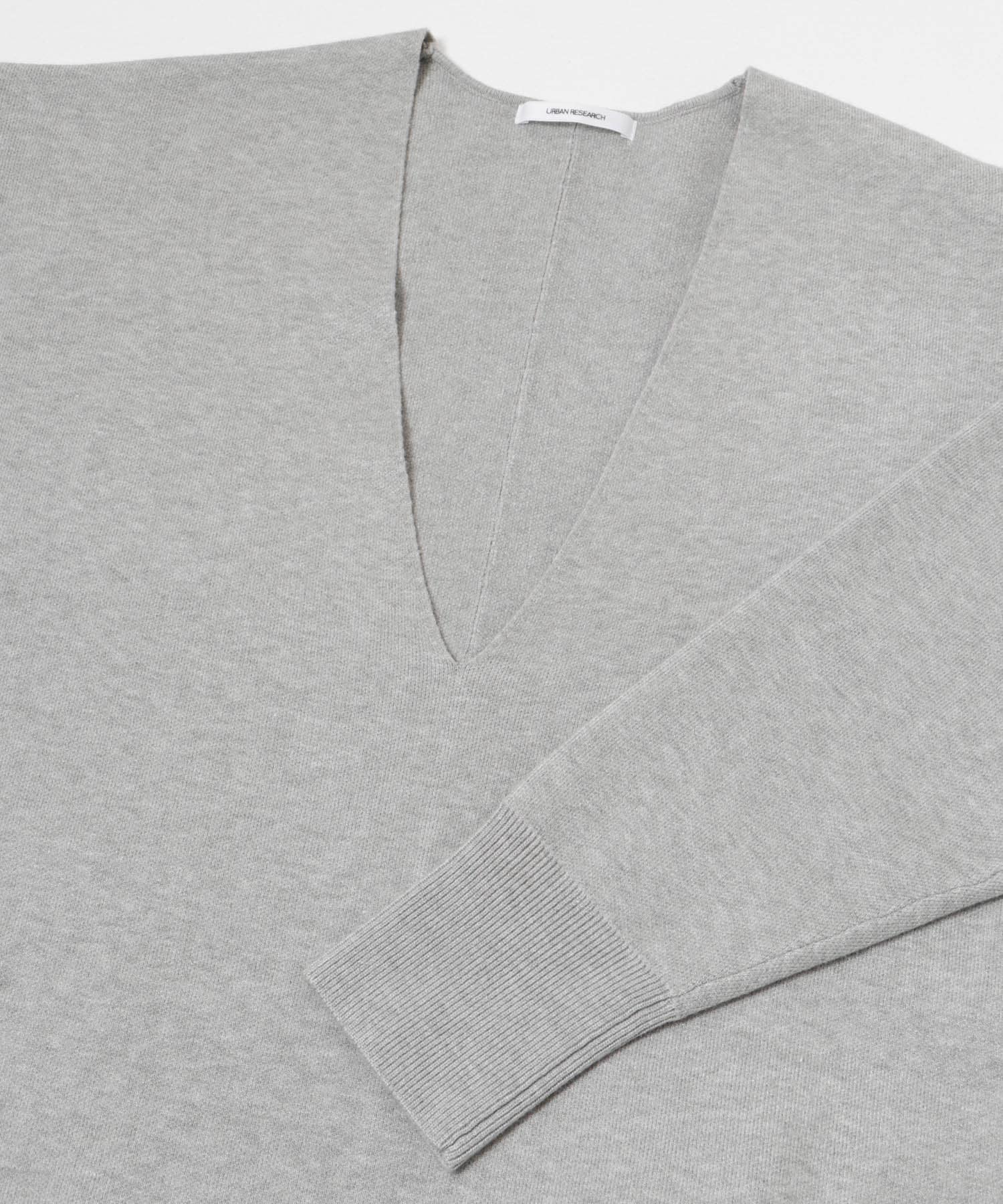 深Vネックニットワンピース GRAY FREE