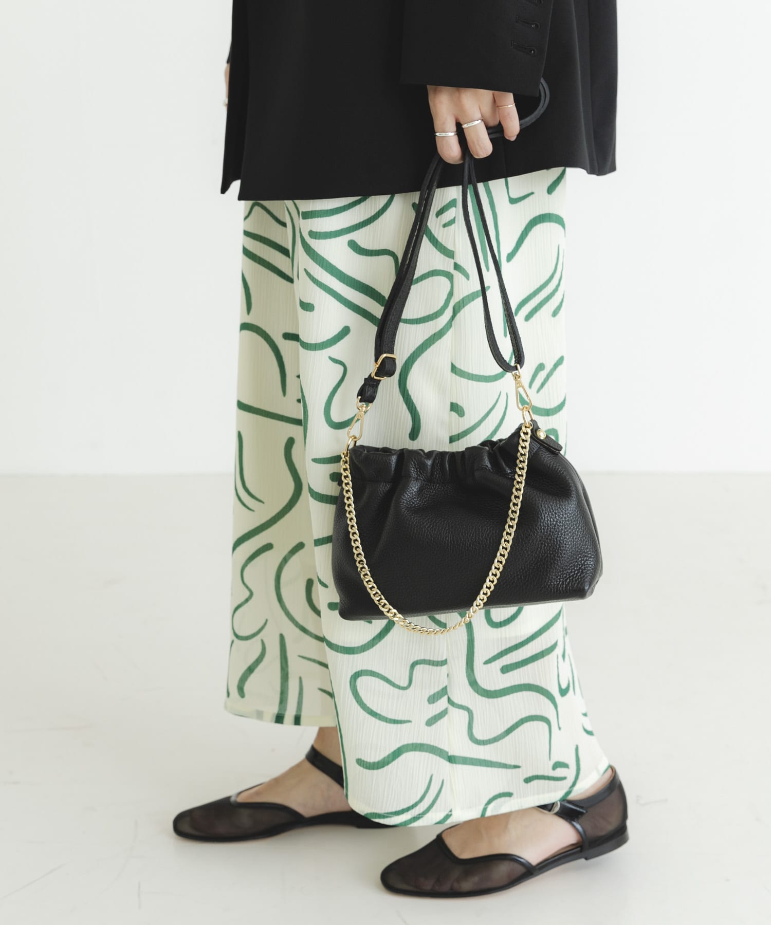 レザーギャザーバッグ