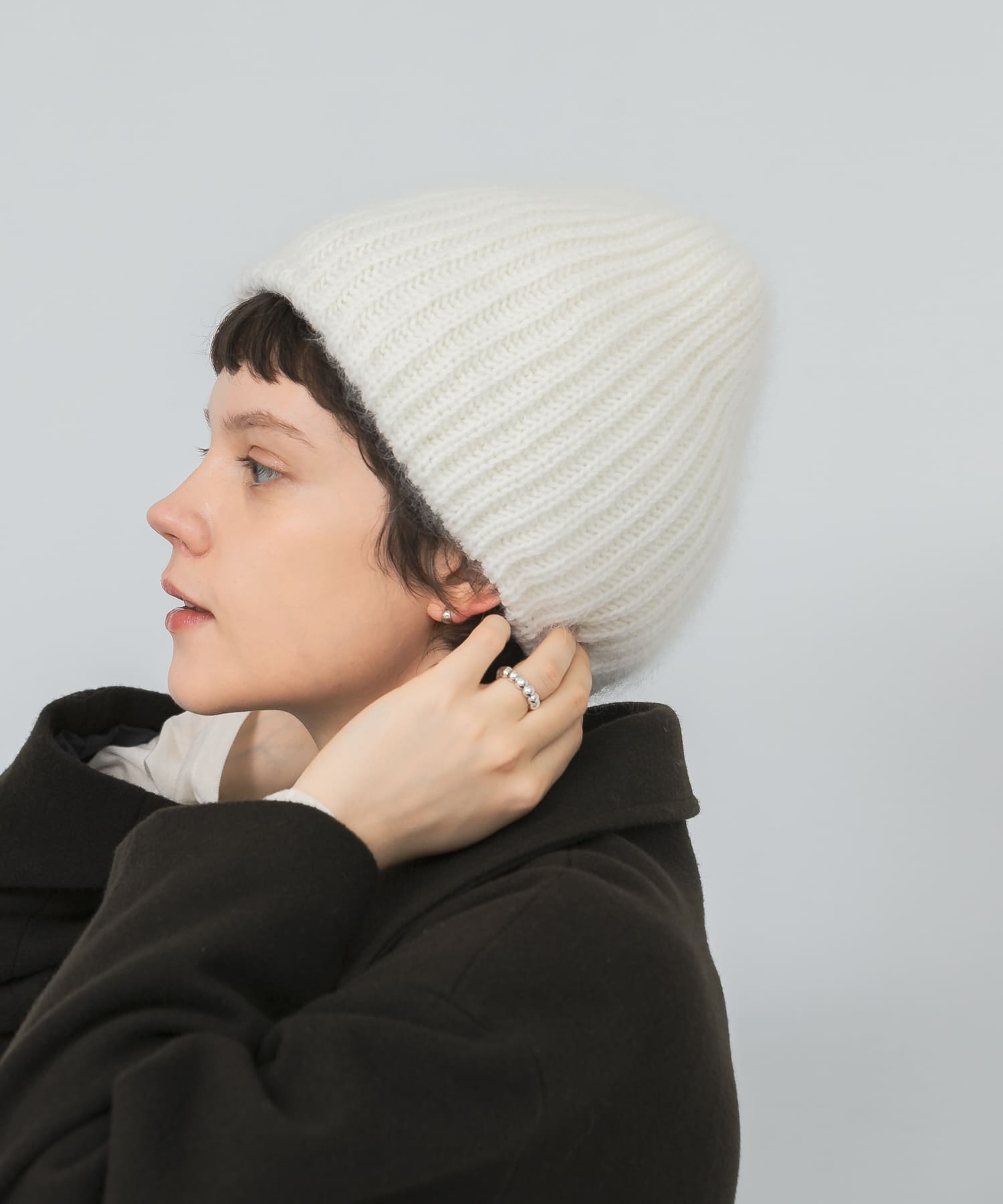 Fratelli Talli　ヘアリーニットキャップ WHITE FREE