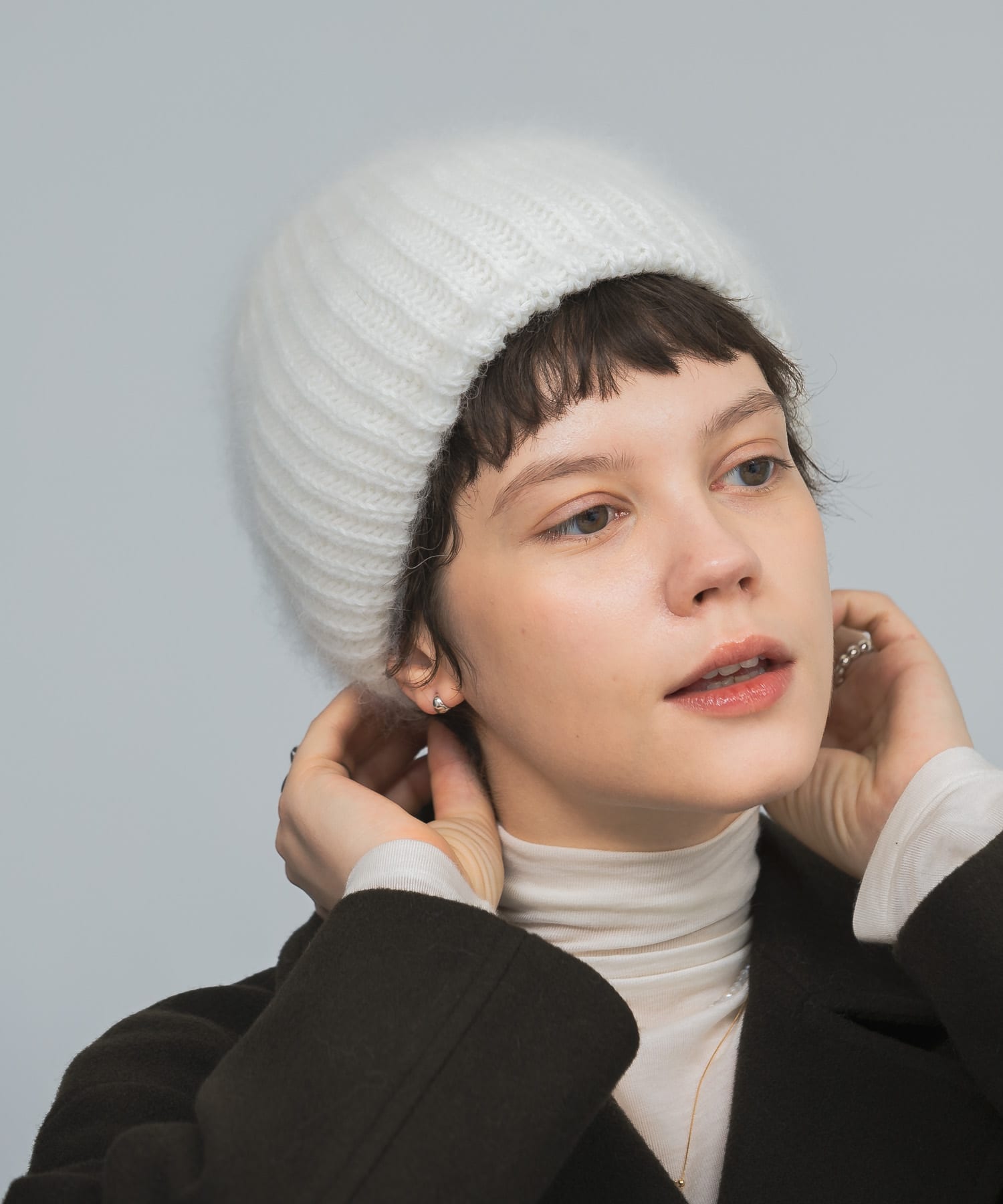 Fratelli Talli　ヘアリーニットキャップ WHITE FREE