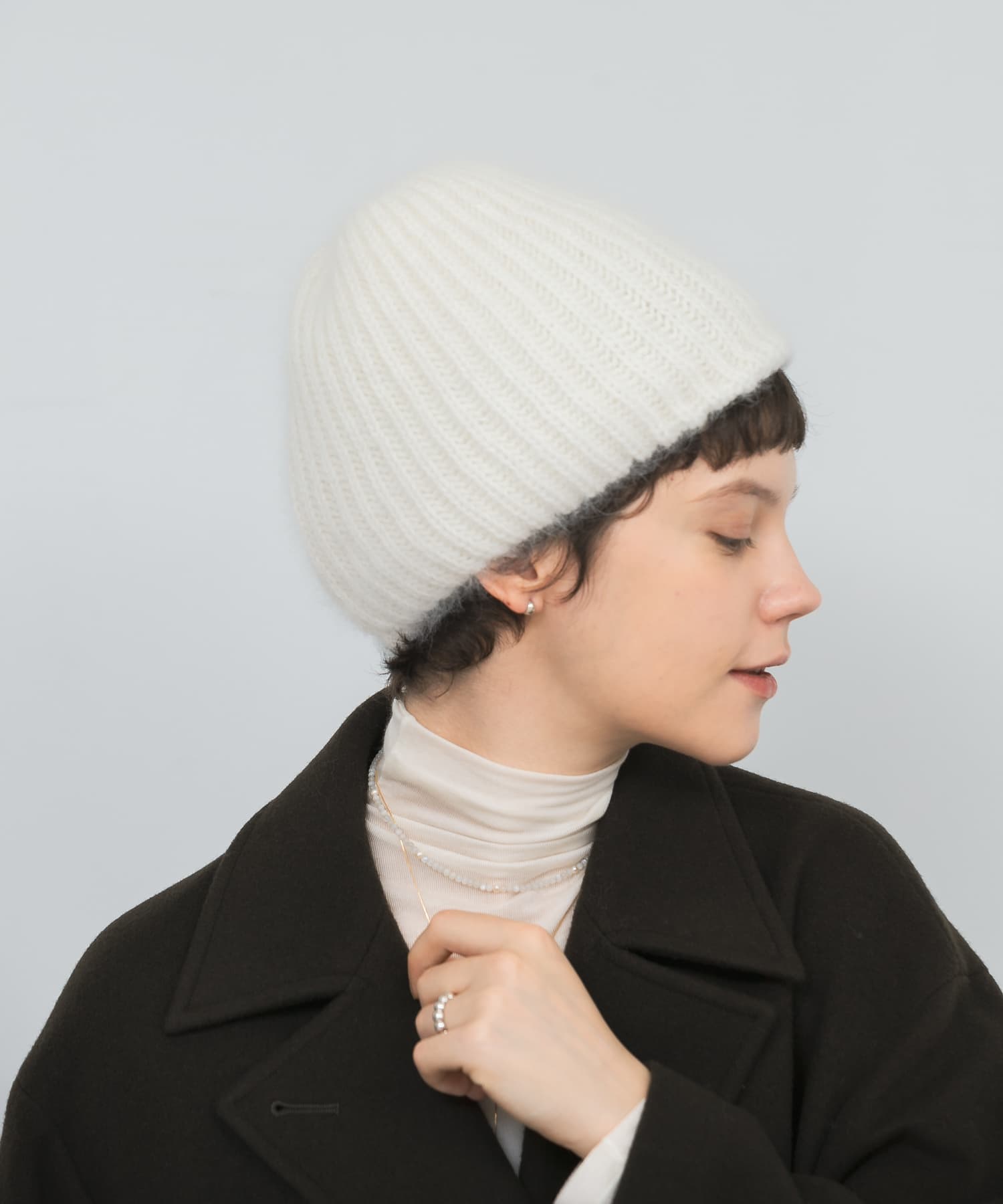 Fratelli Talli　ヘアリーニットキャップ WHITE FREE