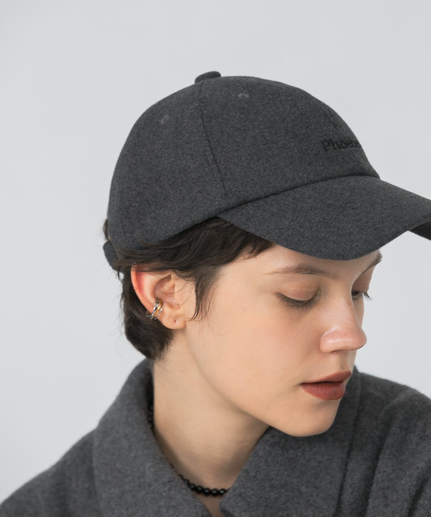 メルトンロゴキャップ CHARCOAL FREE