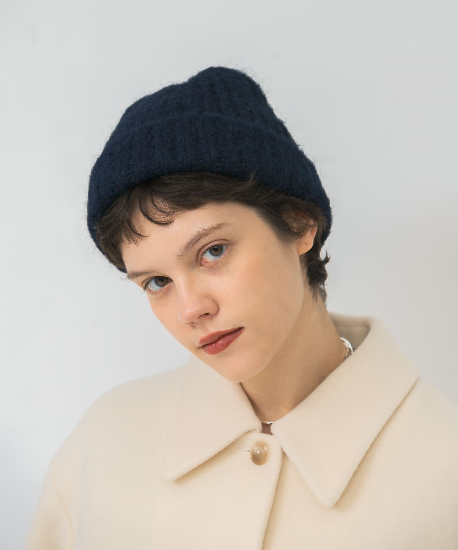 ニット帽 NAVY FREE