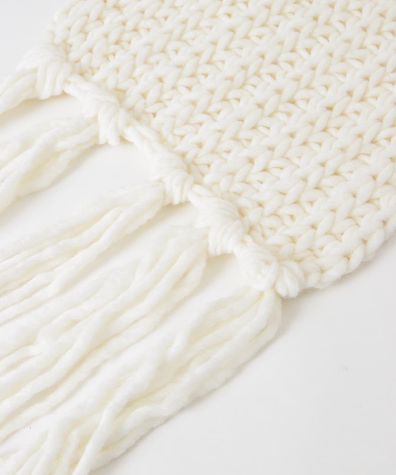 Fratelli Talli　フリンジニットマフラー WHITE FREE