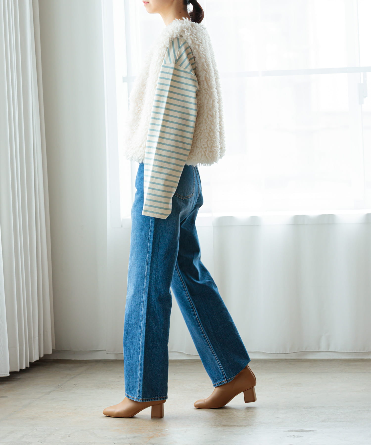 シープレザーショートブーツ BEIGE 36