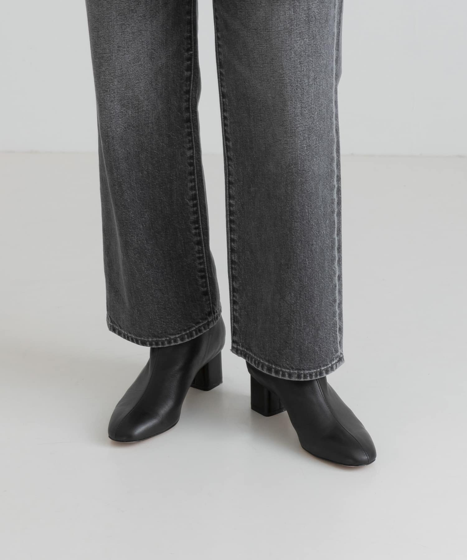 シープレザーショートブーツ BLACK 36