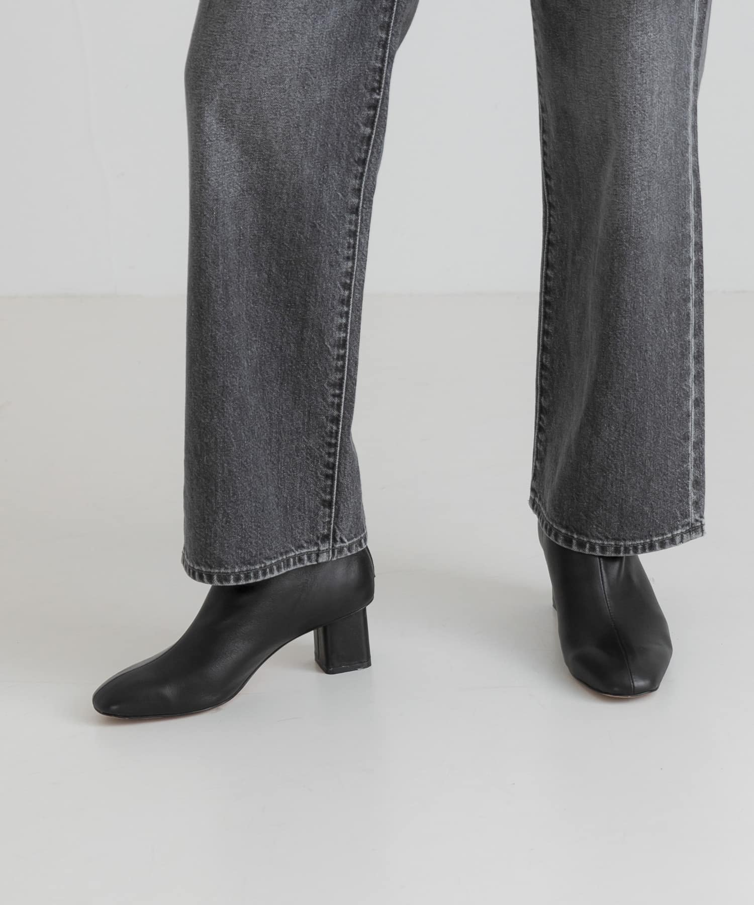 シープレザーショートブーツ BLACK 36