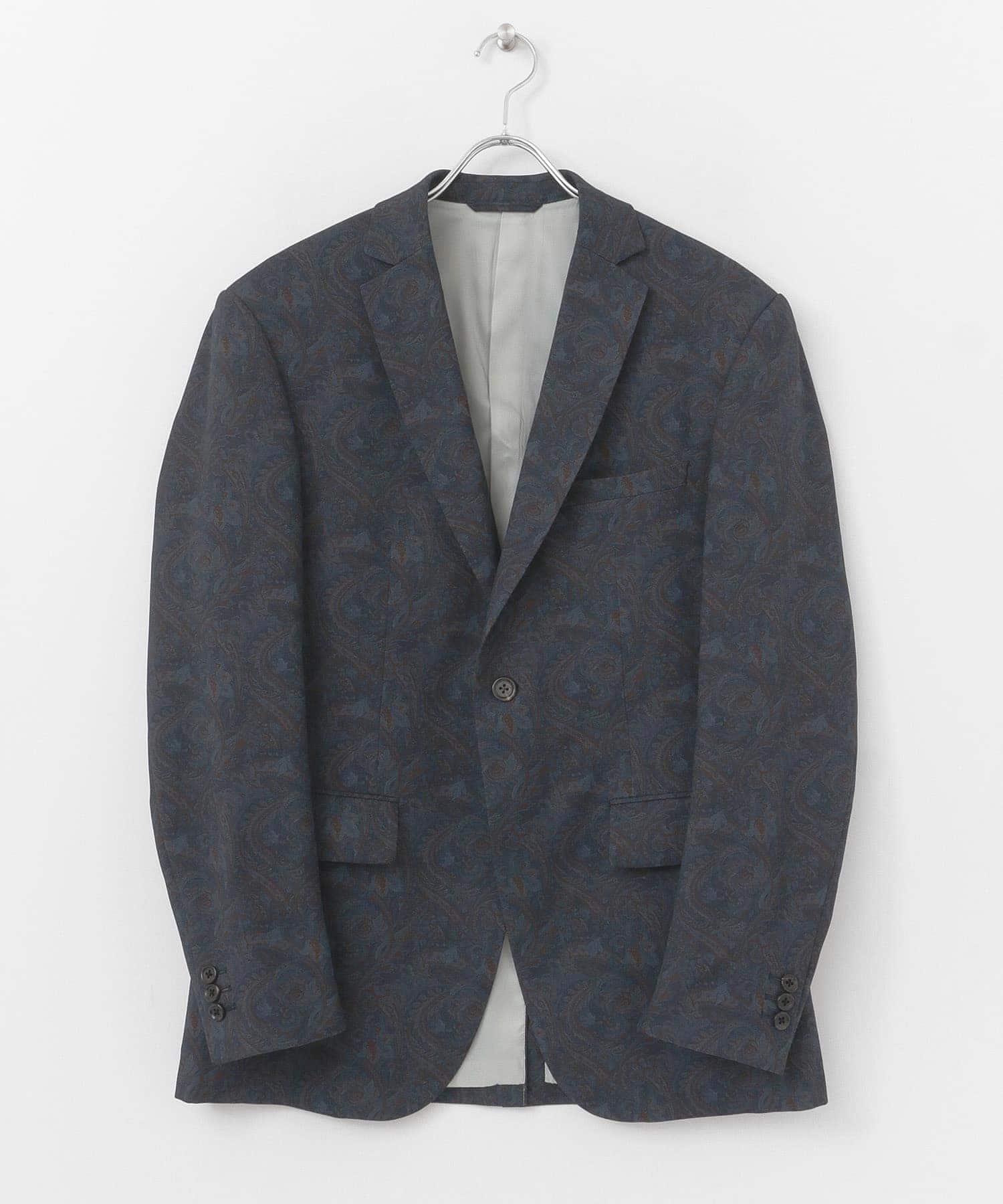 MEHRABIAN55 by URBAN RESEARCH　ペーズリーパターンノッチドジャケット NAVY 44