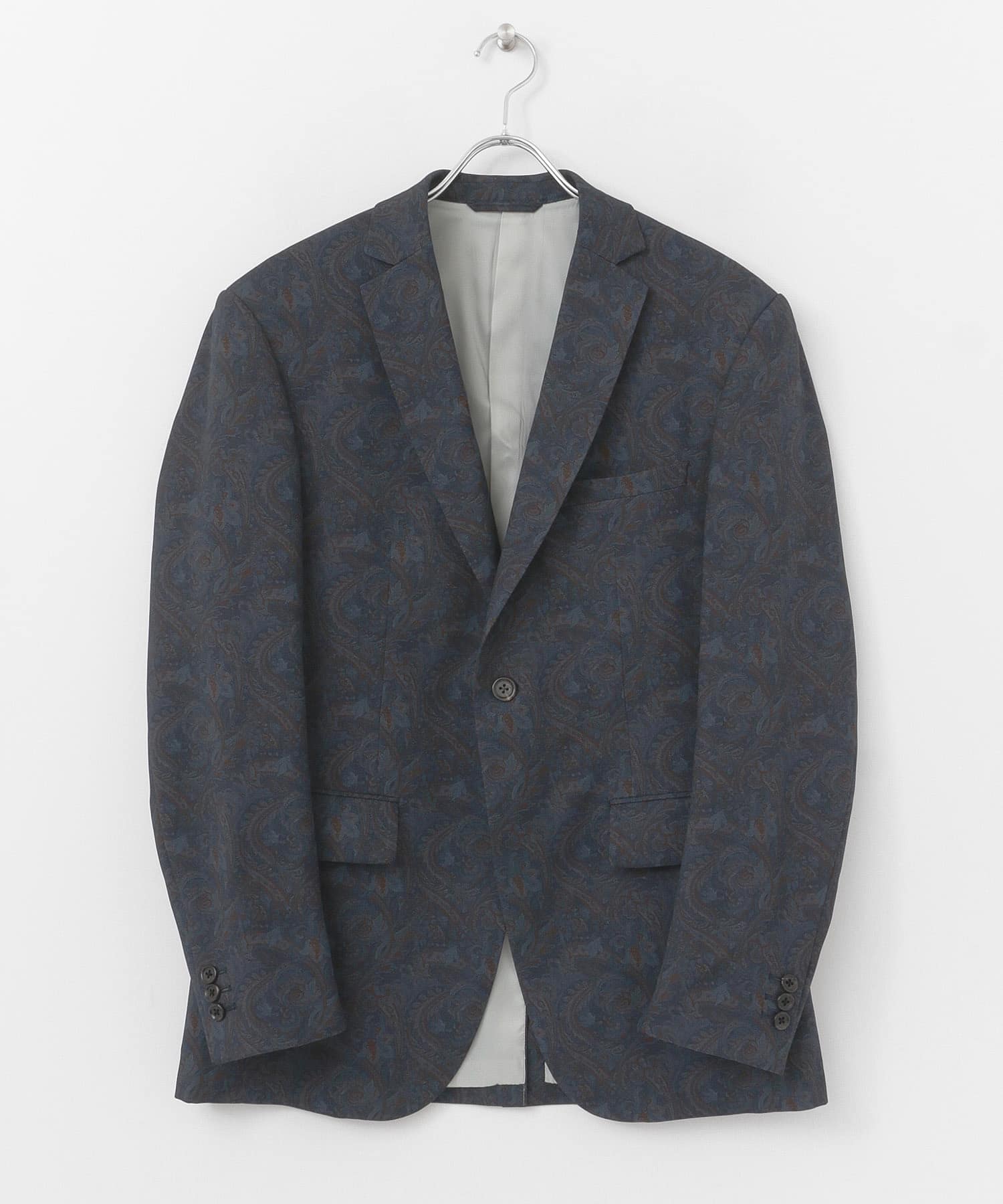 MEHRABIAN55 by URBAN RESEARCH　ペーズリーパターンノッチドジャケット NAVY 44