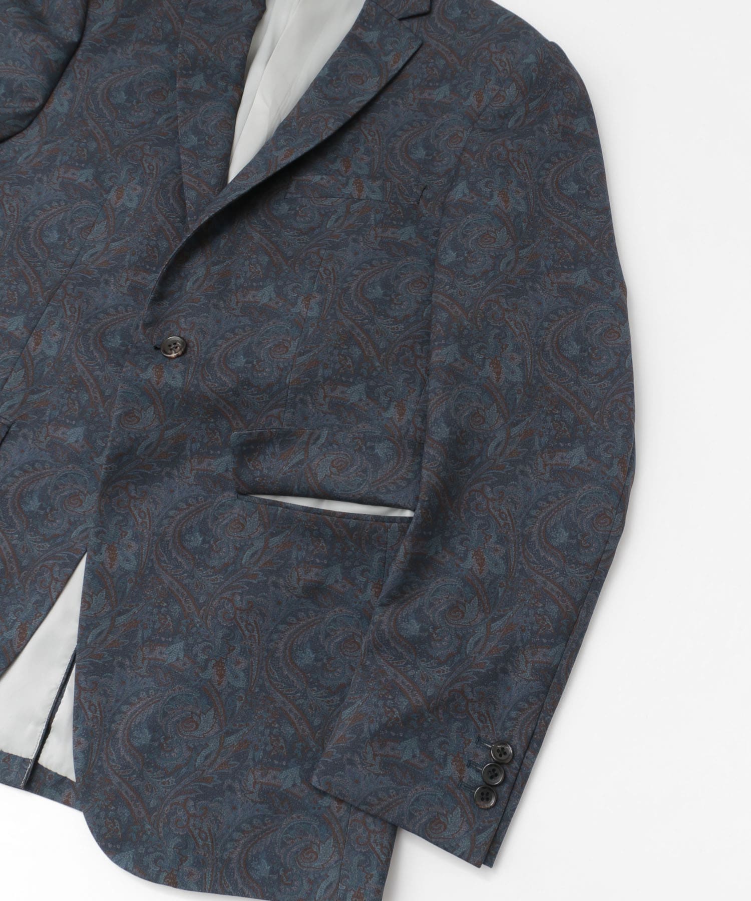 MEHRABIAN55 by URBAN RESEARCH　ペーズリーパターンノッチドジャケット NAVY 44