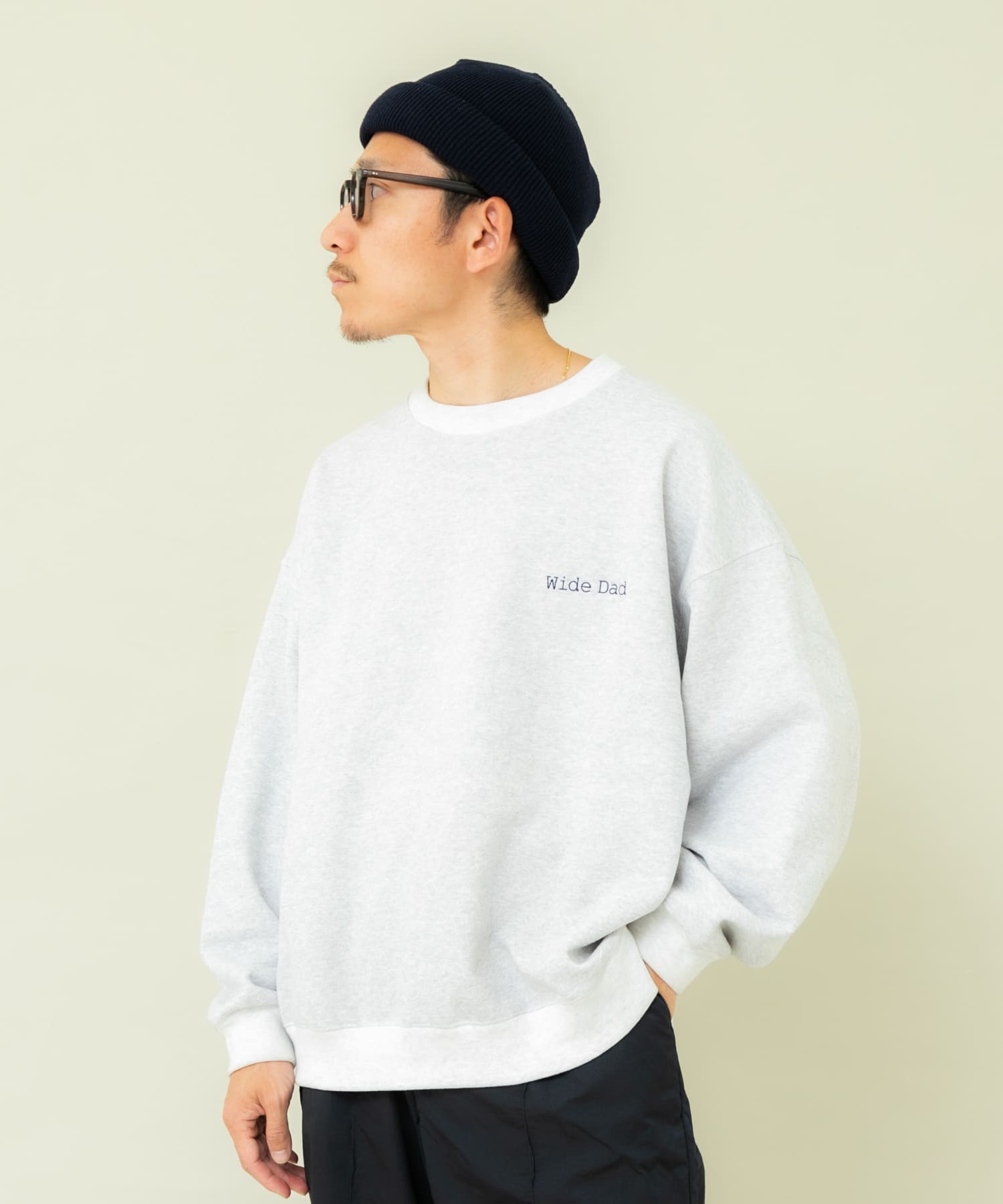 SUPER WIDE SWEAT CREW-NECK