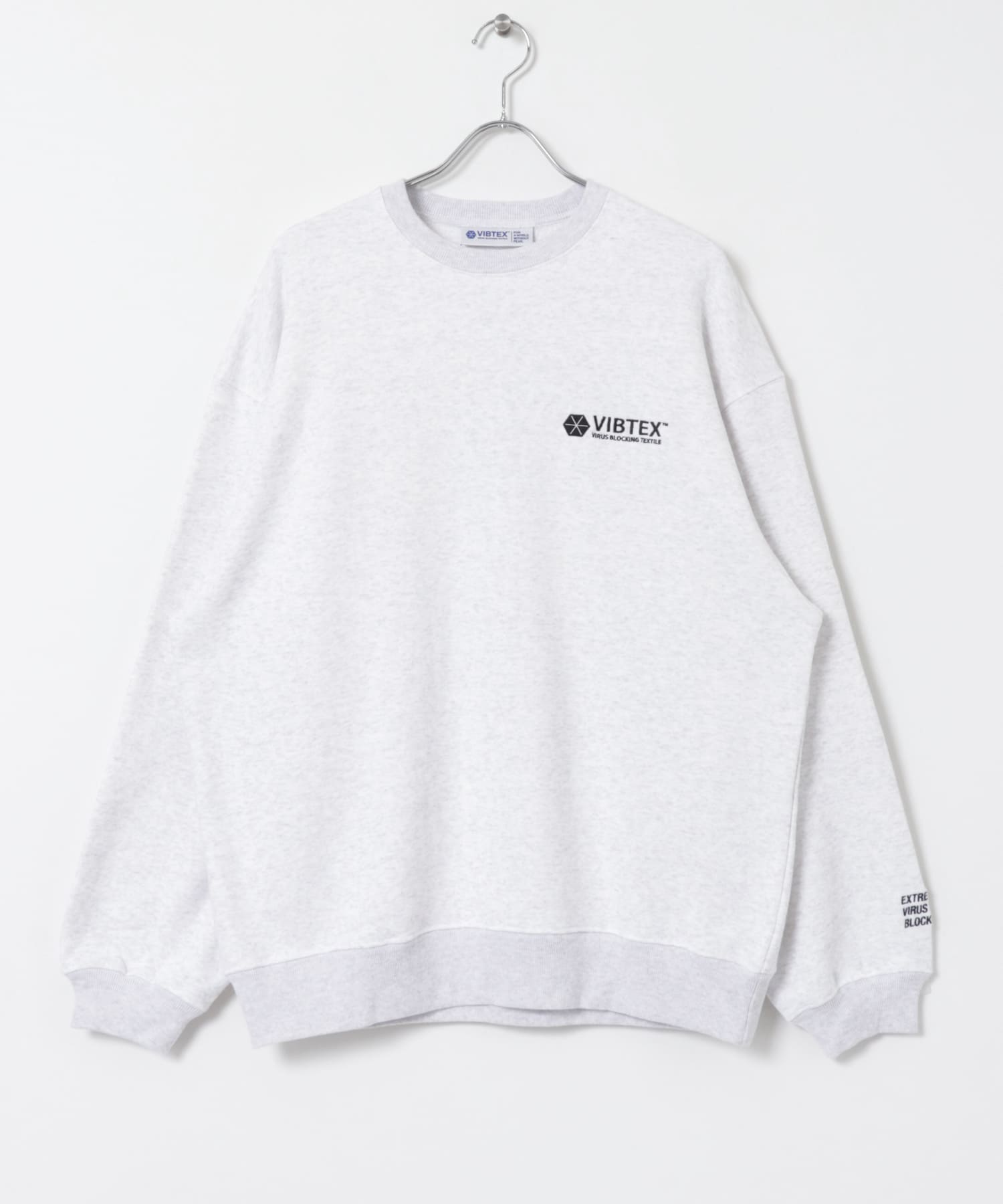 『別注』VIBTEX×URBAN RESEARCH　CREWNECK SWEAT ASH M