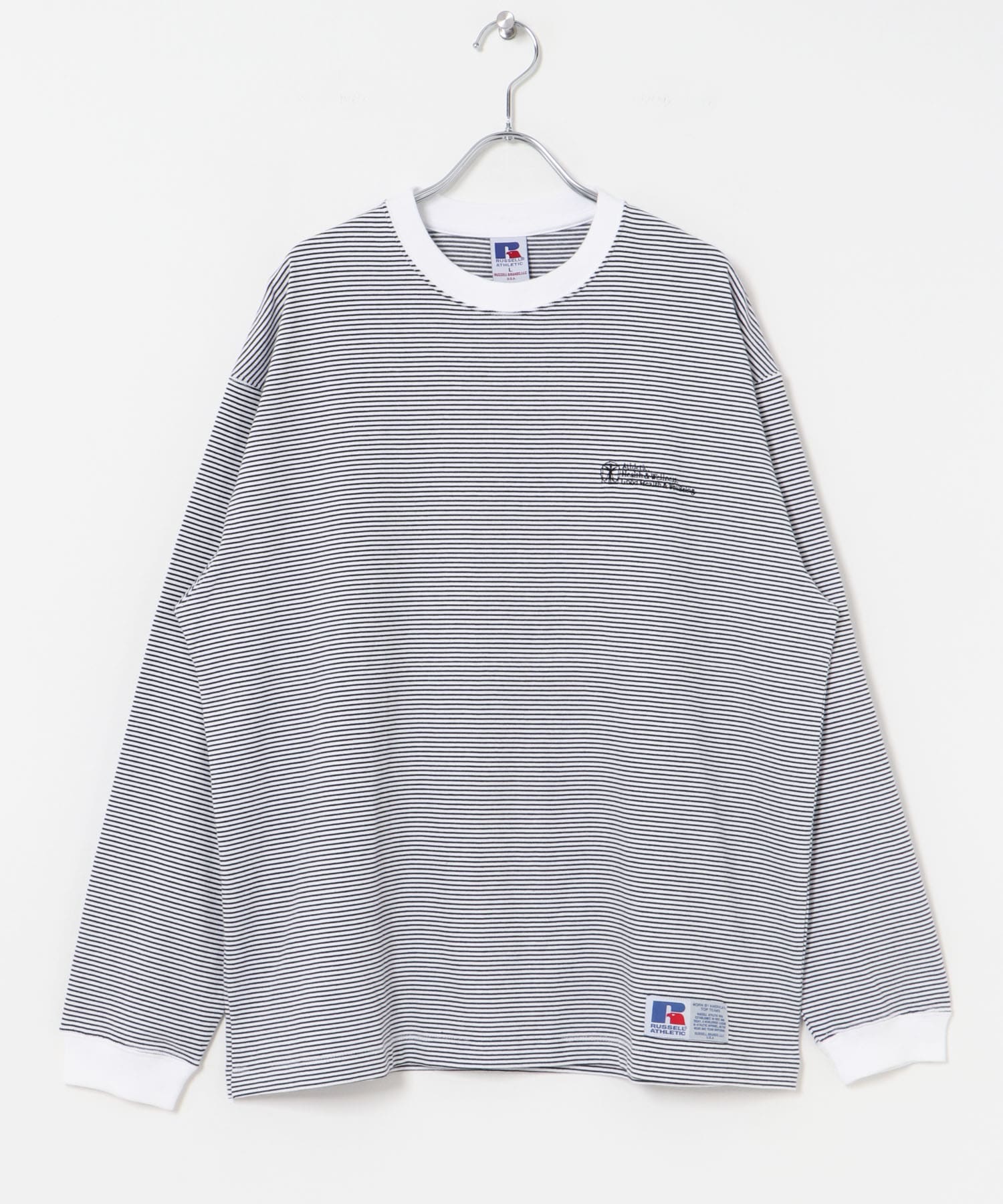 『別注』RUSSELL ATHLETIC×UR　BORDER LONG SLEEVE T-SHIRT WHITE M