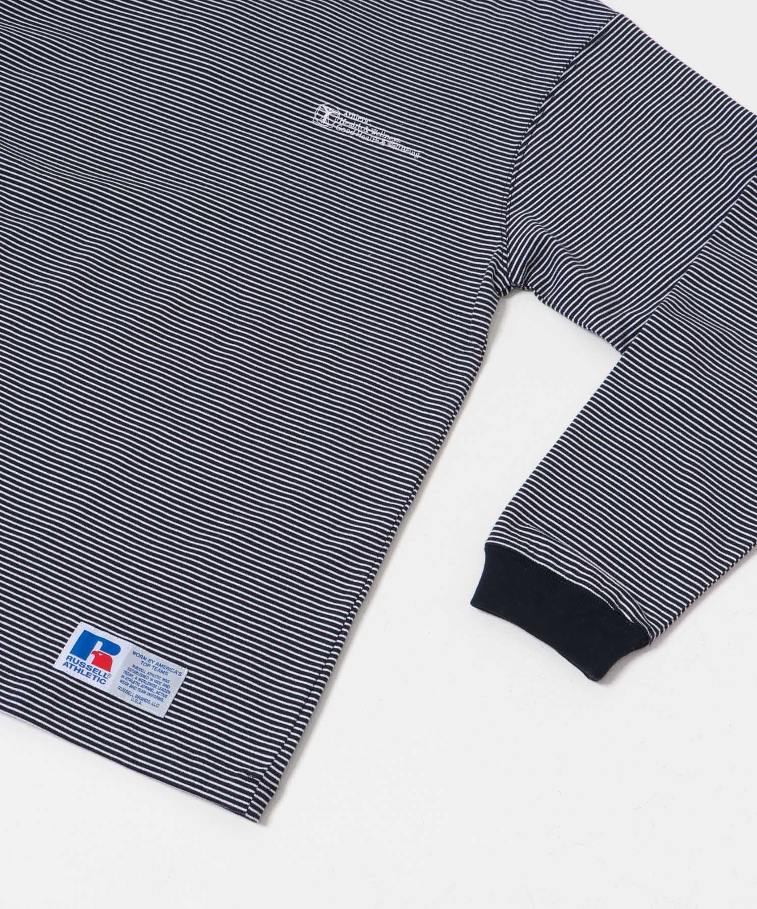 『別注』RUSSELL ATHLETIC×UR　BORDER LONG SLEEVE T-SHIRT NAVY M