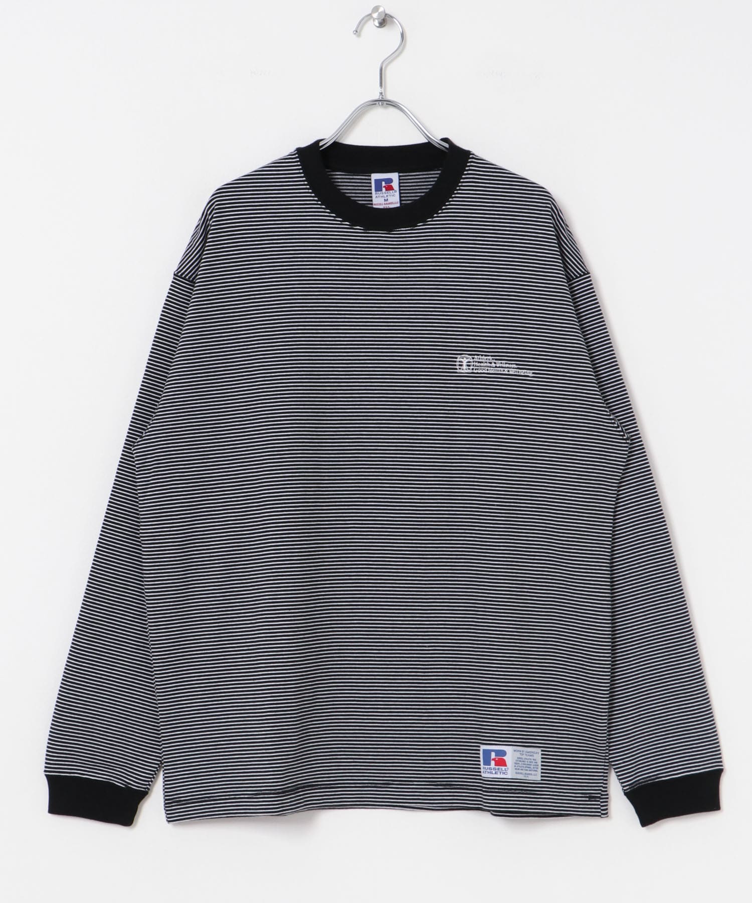 『別注』RUSSELL ATHLETIC×UR　BORDER LONG SLEEVE T-SHIRT BLACK M