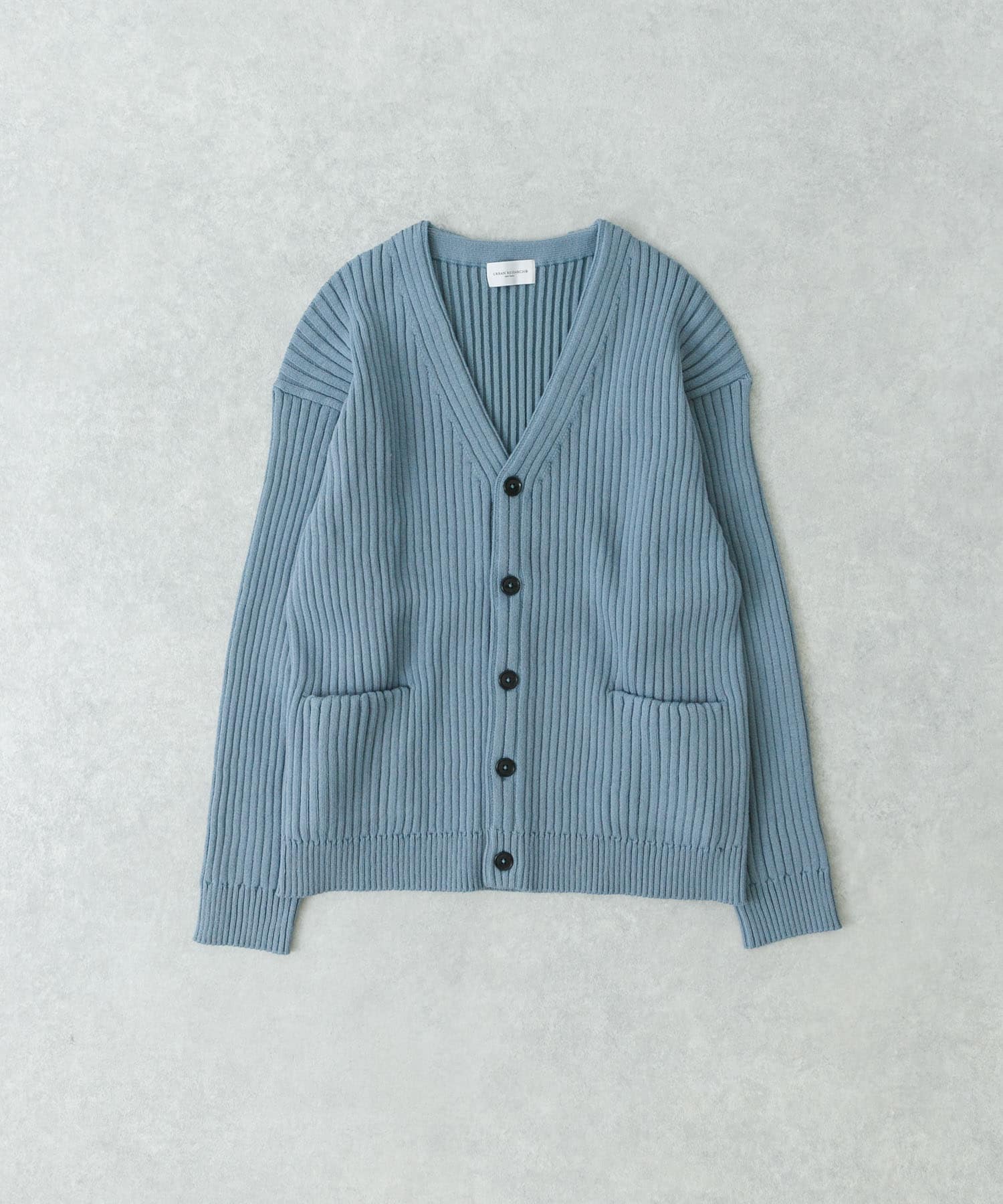 new basic COTTON CASHMERE WIDE RIB CARDIGAN